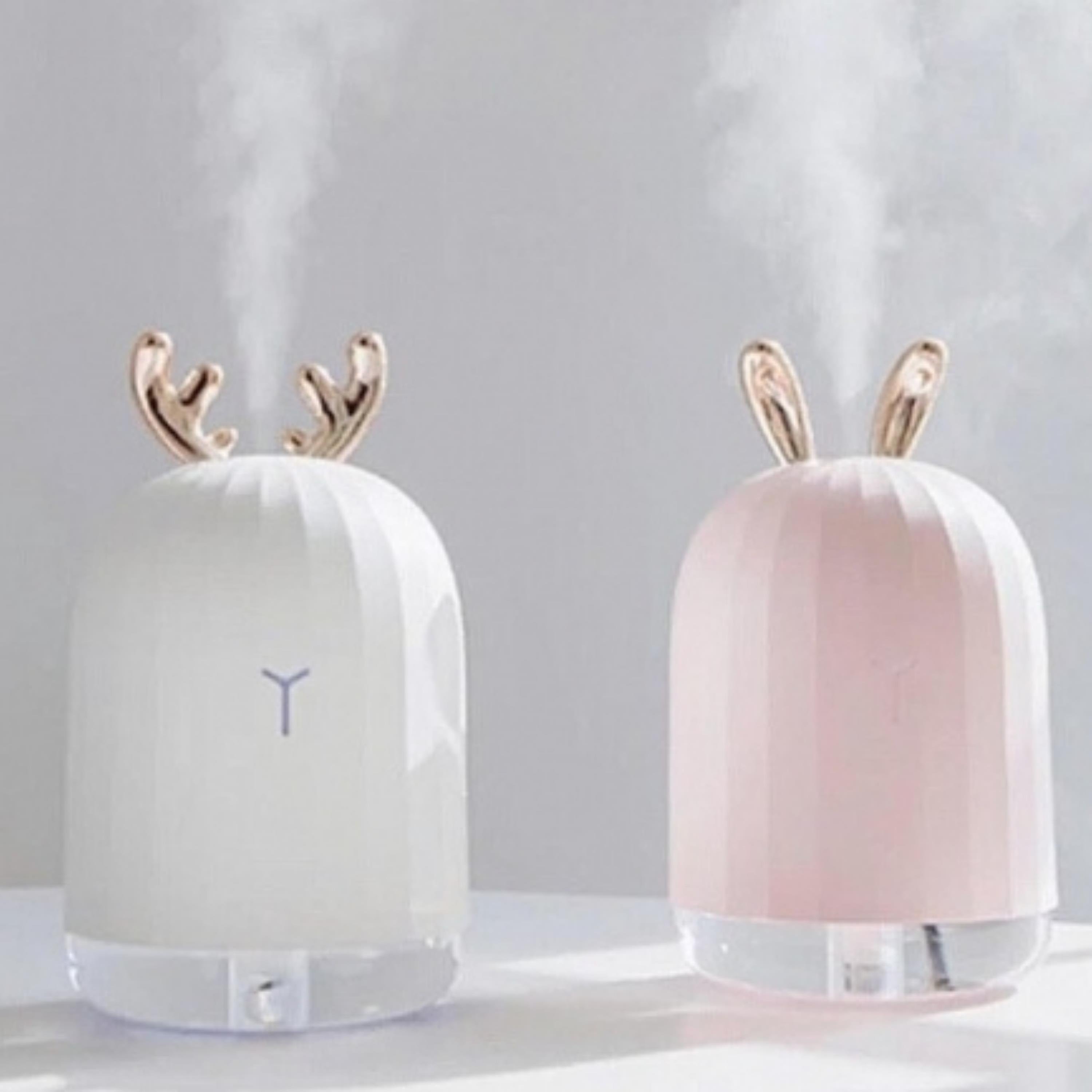 Beyaz TSV Geyik Tasarımlı Lovely Humidifier Aroma Buhar Makinesi 7 Led Işıklı Hava Nemlendirici