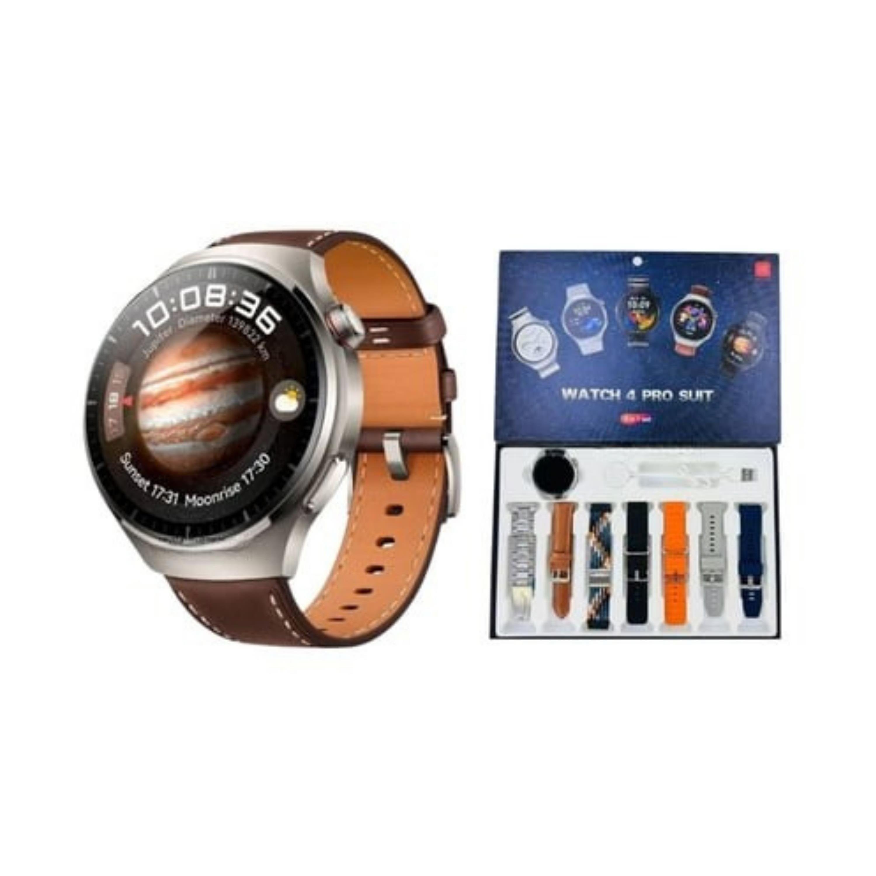 Gümüş Watch 4 Pro Suit 7 Kordonlu Akıllı Saat