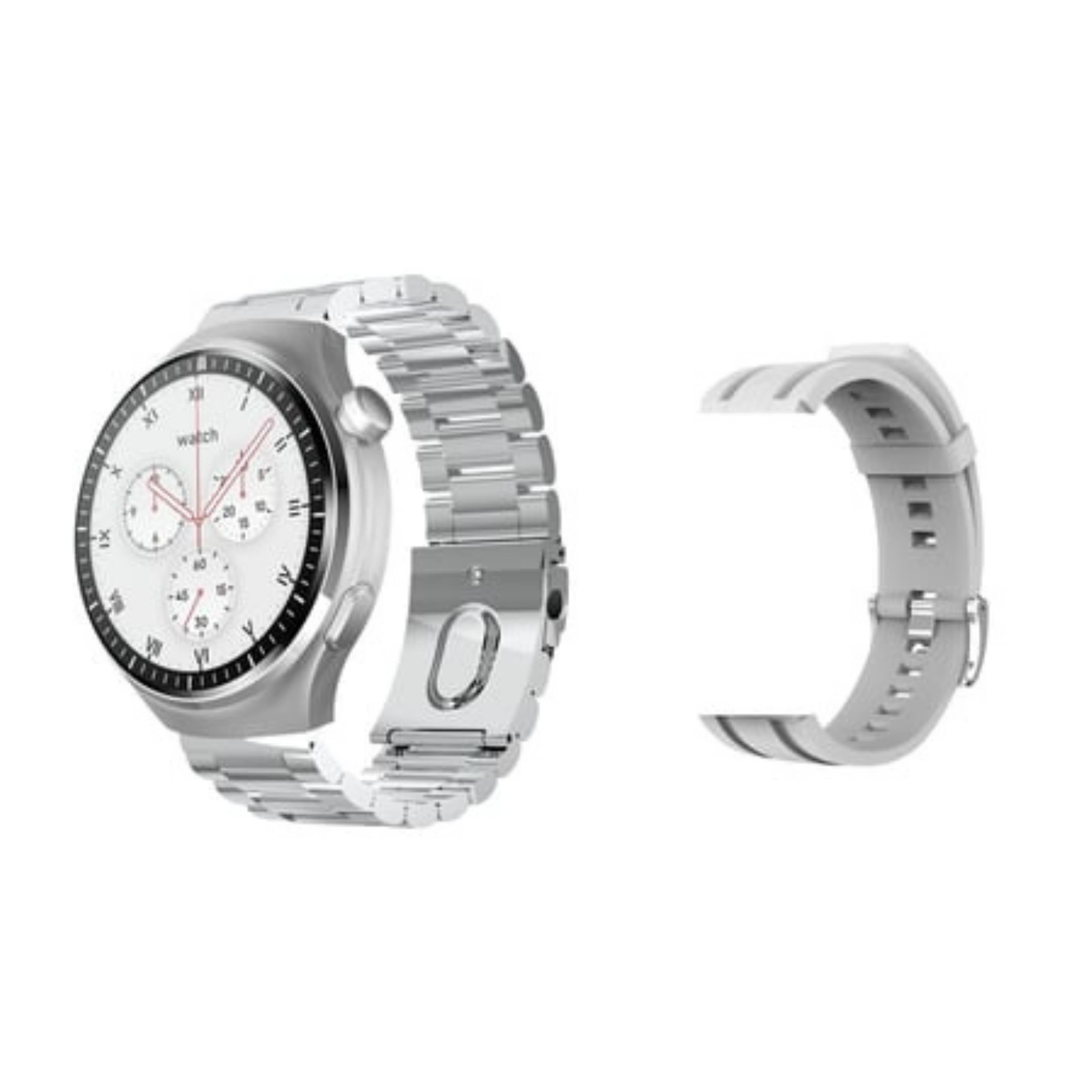 Gümüş Watch 4 Pro Plus Amoled Ekran 3 Kordonlu Akıllı Saat