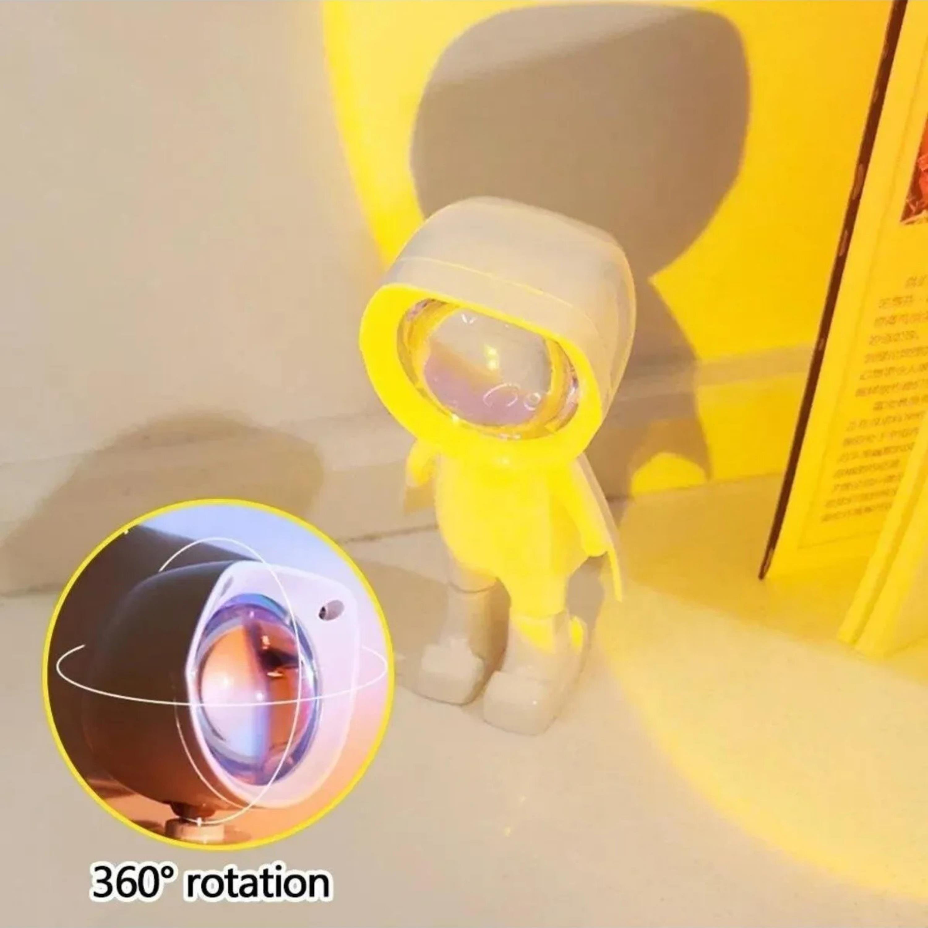 Beyaz Astronot Gün Batımı Işığı Usb Kablolu Gün Batımı Efektli Lamba