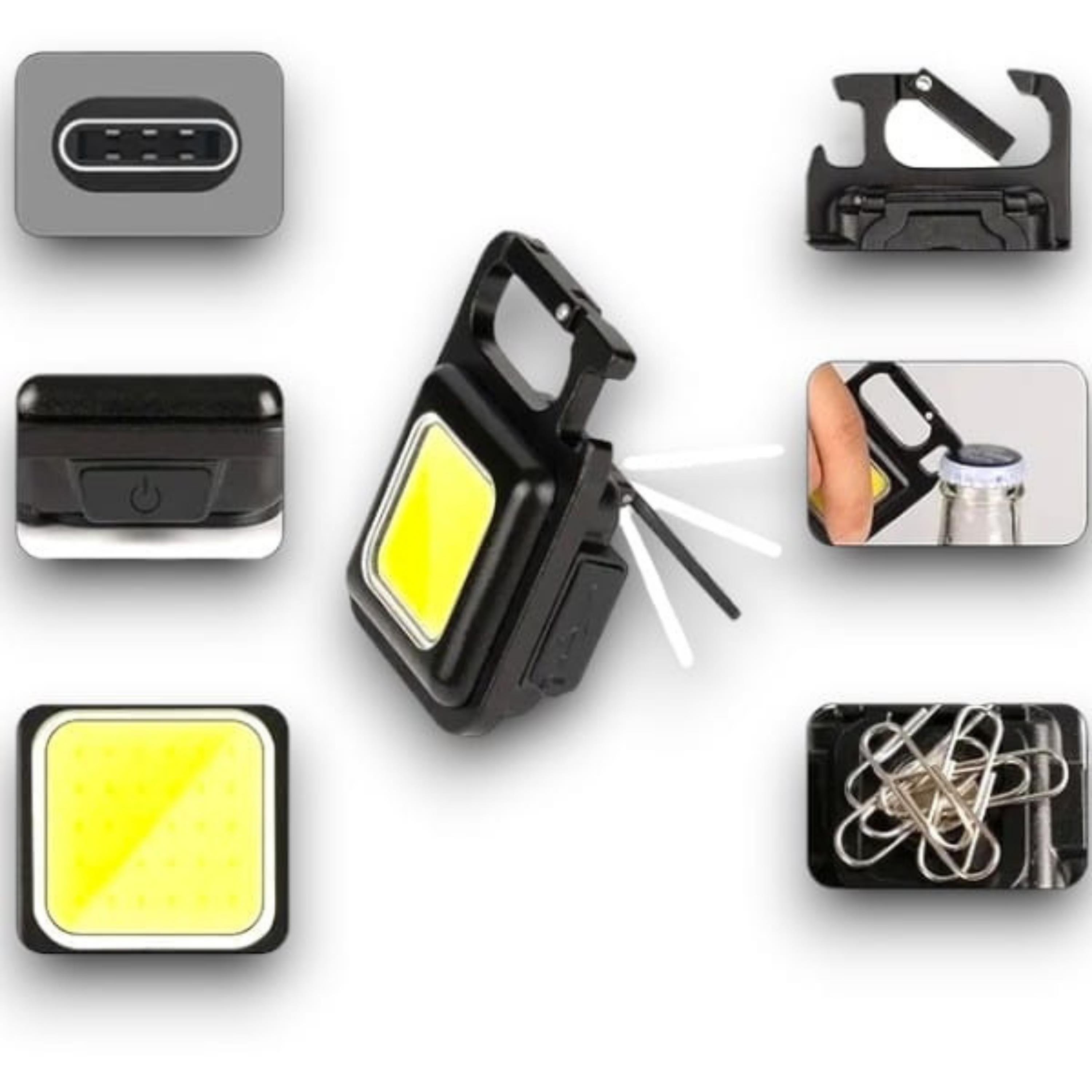 Mini Cob Led Anahtarlık Cep Feneri Kamp Lambası Taşınabilir Işık Usb Şarjlı Lamba Anahtarlık  El Feneri