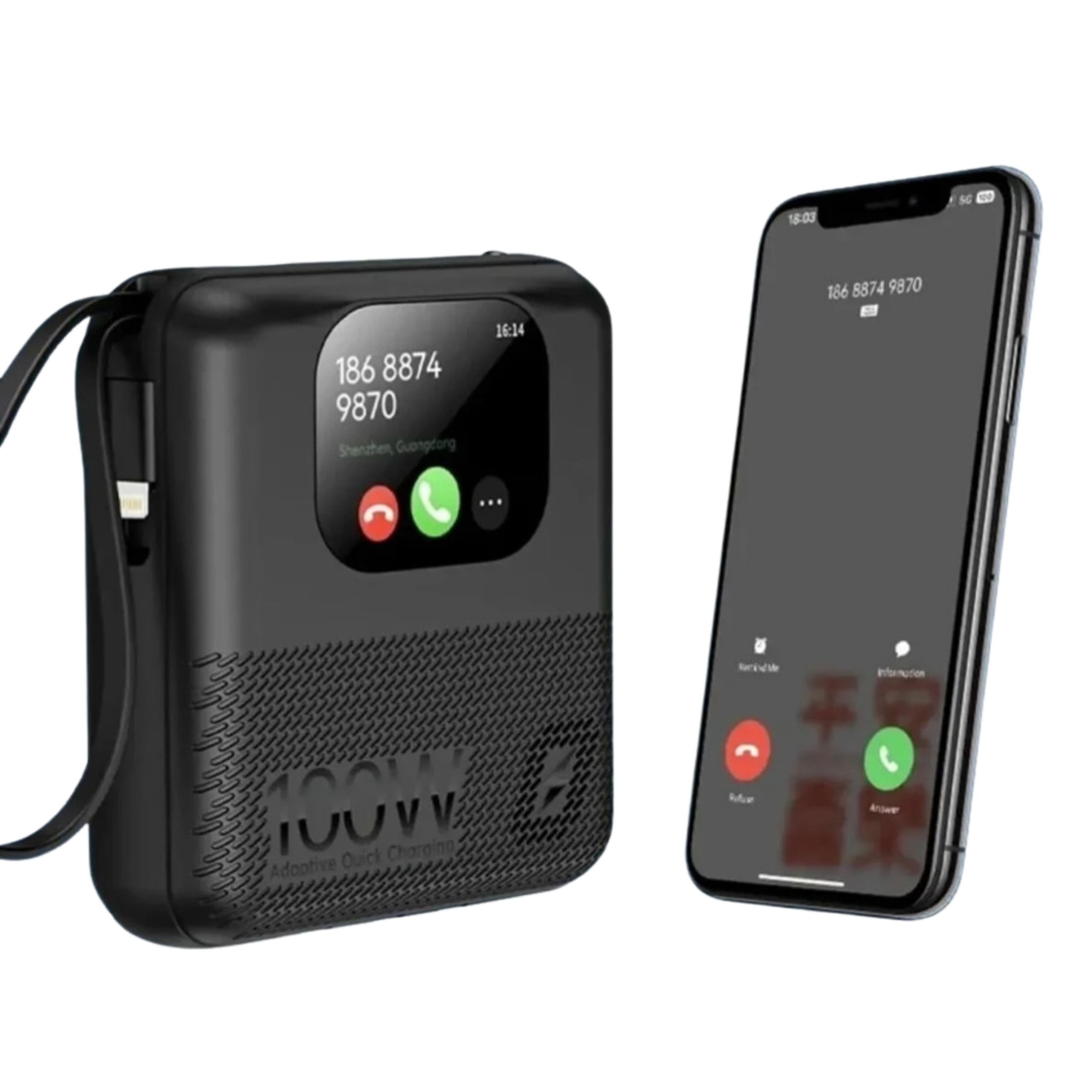 Siyah M2 Smart Treasure 10.000 Mah Dijital Göstergeli 4 Çıkışlı Akıllı Powerbank