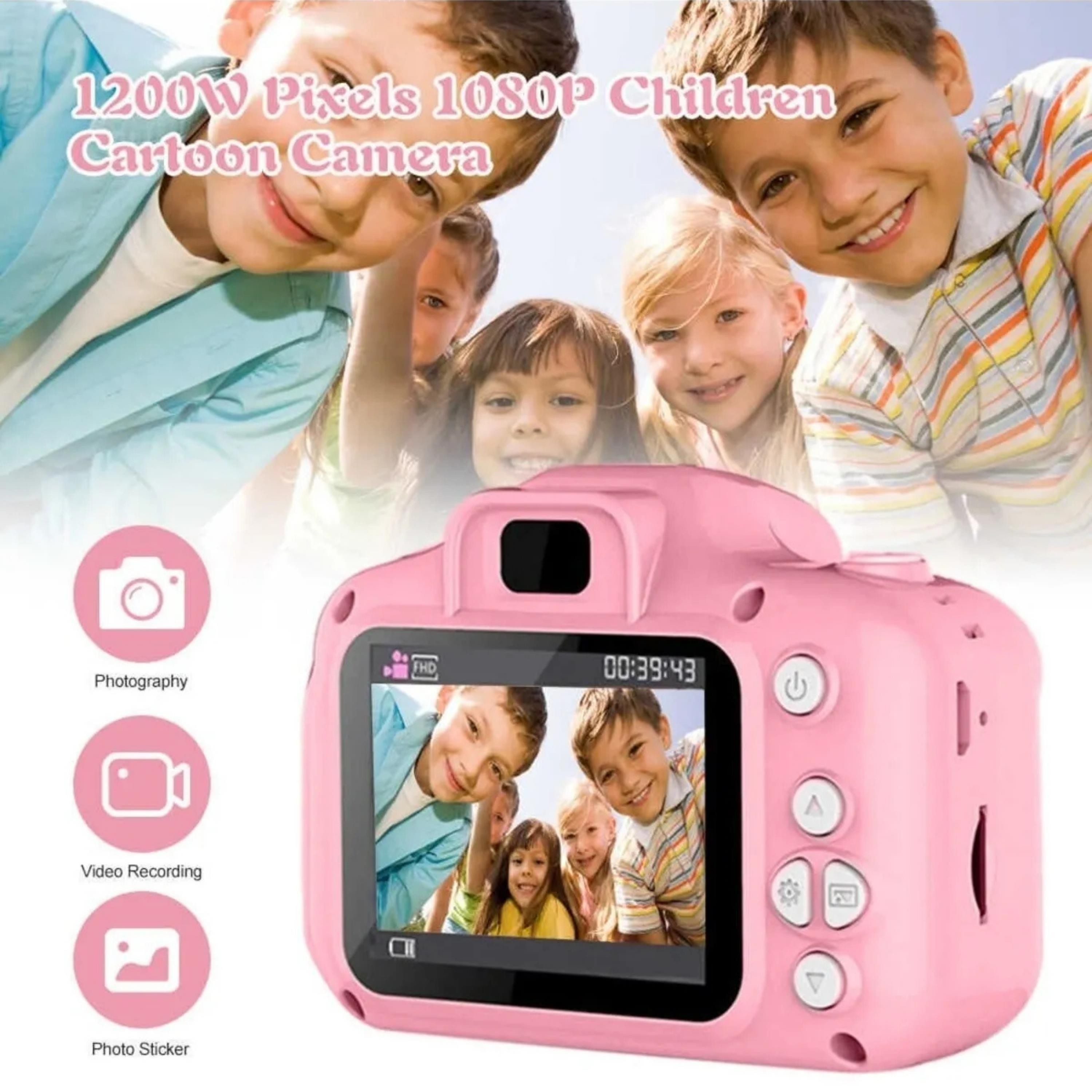 Pembe X200 Çocuklar İçin Hafıza Kartlı Mini Fotoğraf Makinesi
