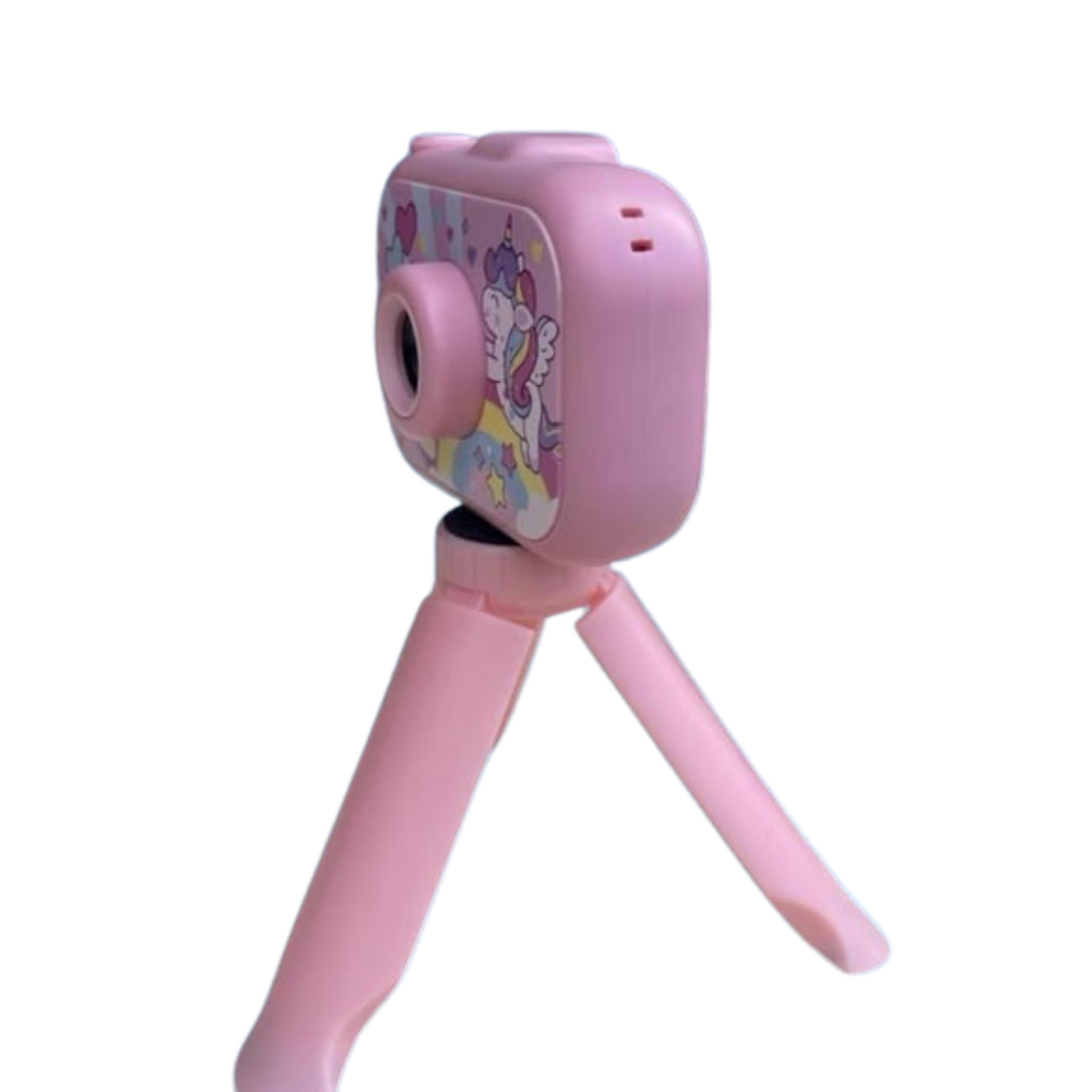 Pembe Çocuk Dijital Fotoğraf Makinesi Ayaklı Mini Çocuk Kamerası