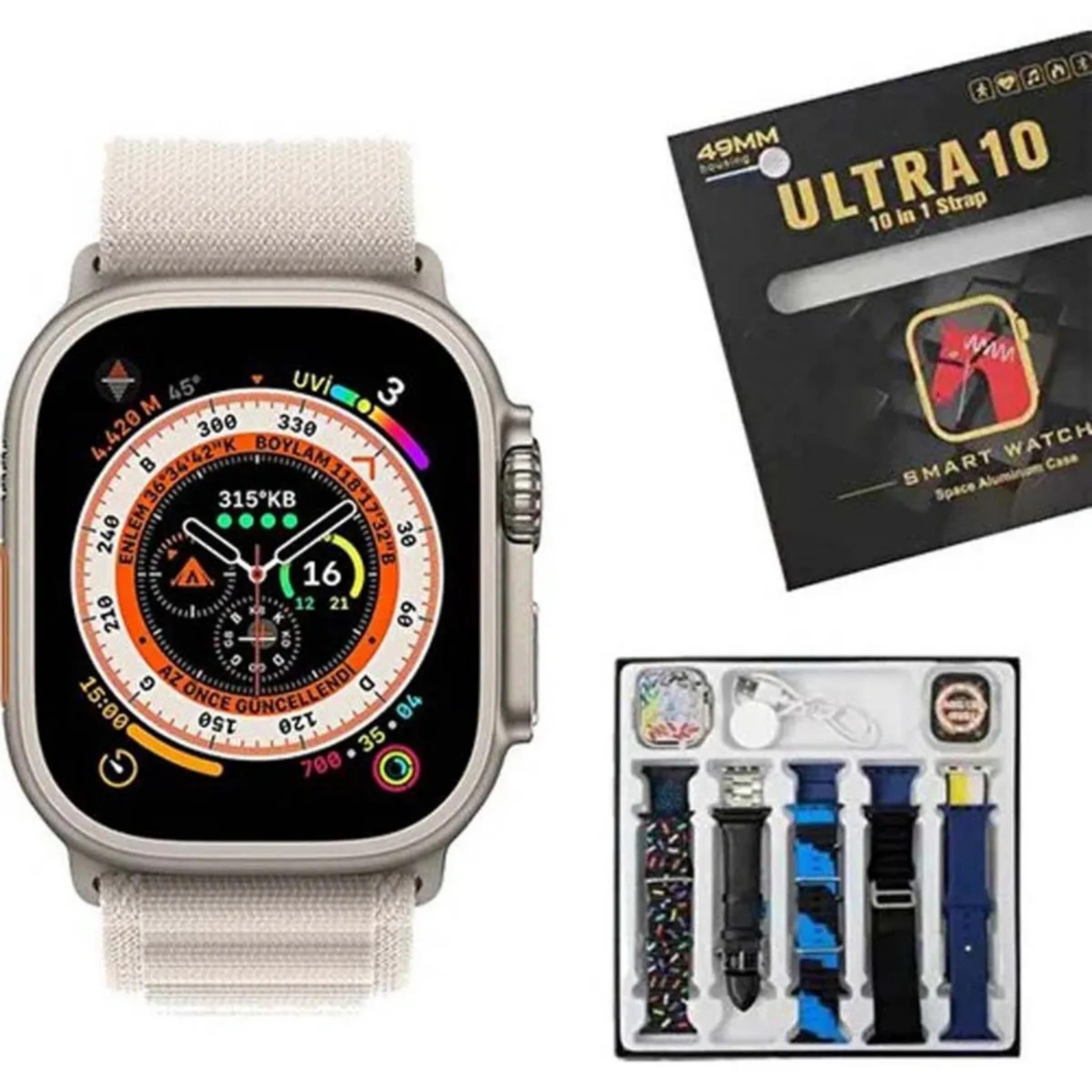 Smart Watch 8 Ultra 10 49mm 10 Kordonlu Akıllı Saat