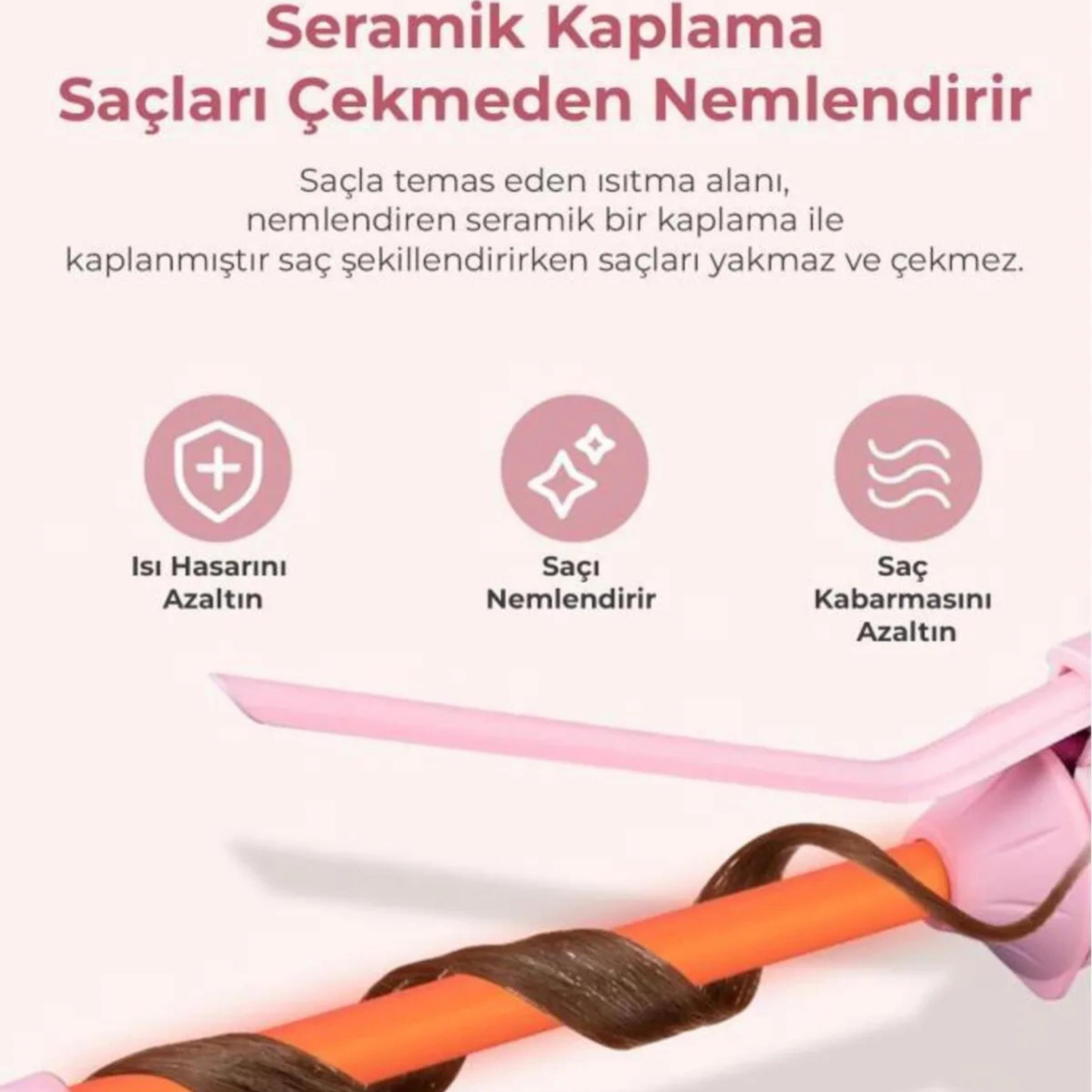 Afro Dalga 9mm Profesyonel Saç Maşası Seramik Kaplama