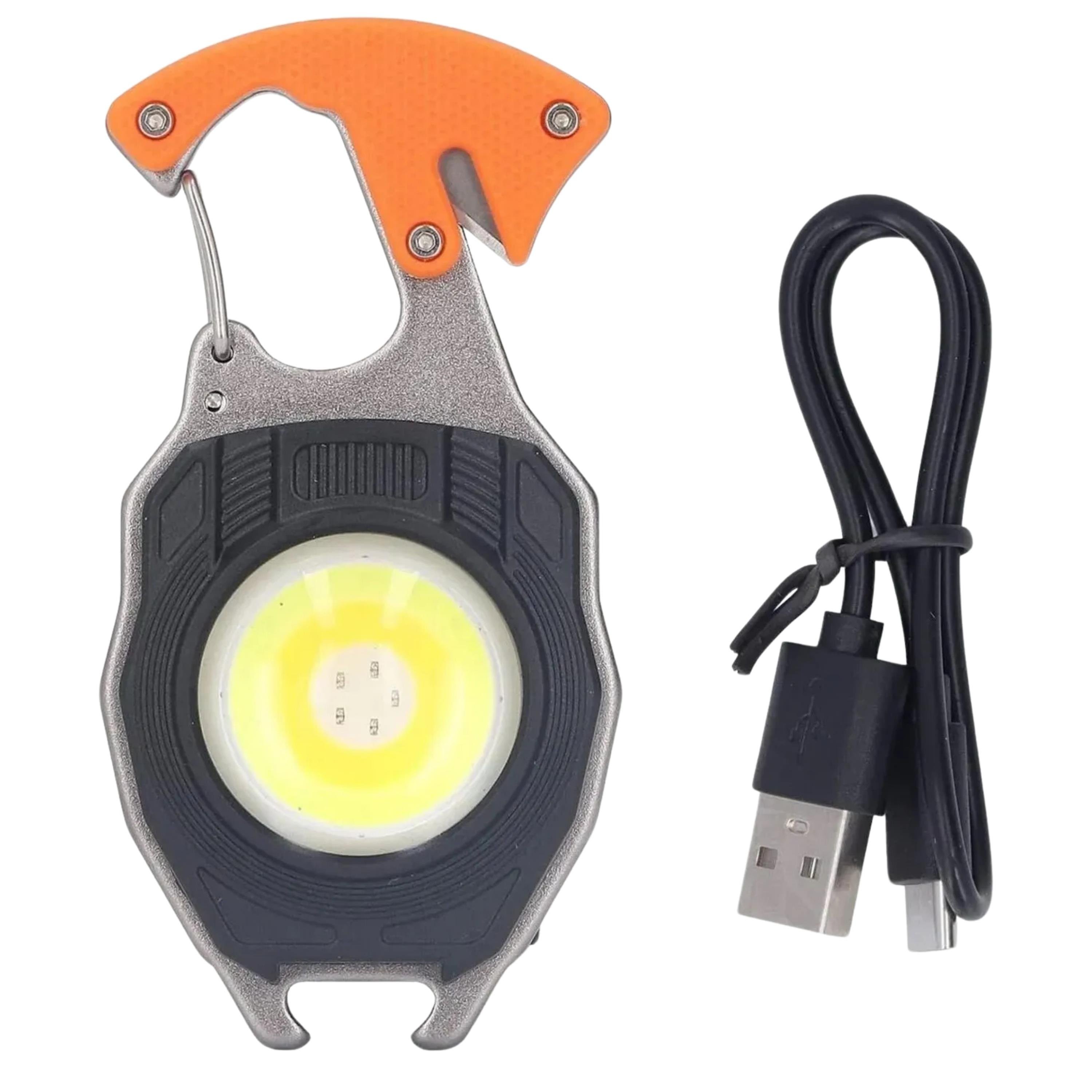 Çok Fonksiyonlu Mini Led Lamba Anahtarlık ve Çakmak USB Şarjlı 7 Modlu Taşınabilir Kamp Anahtarlık