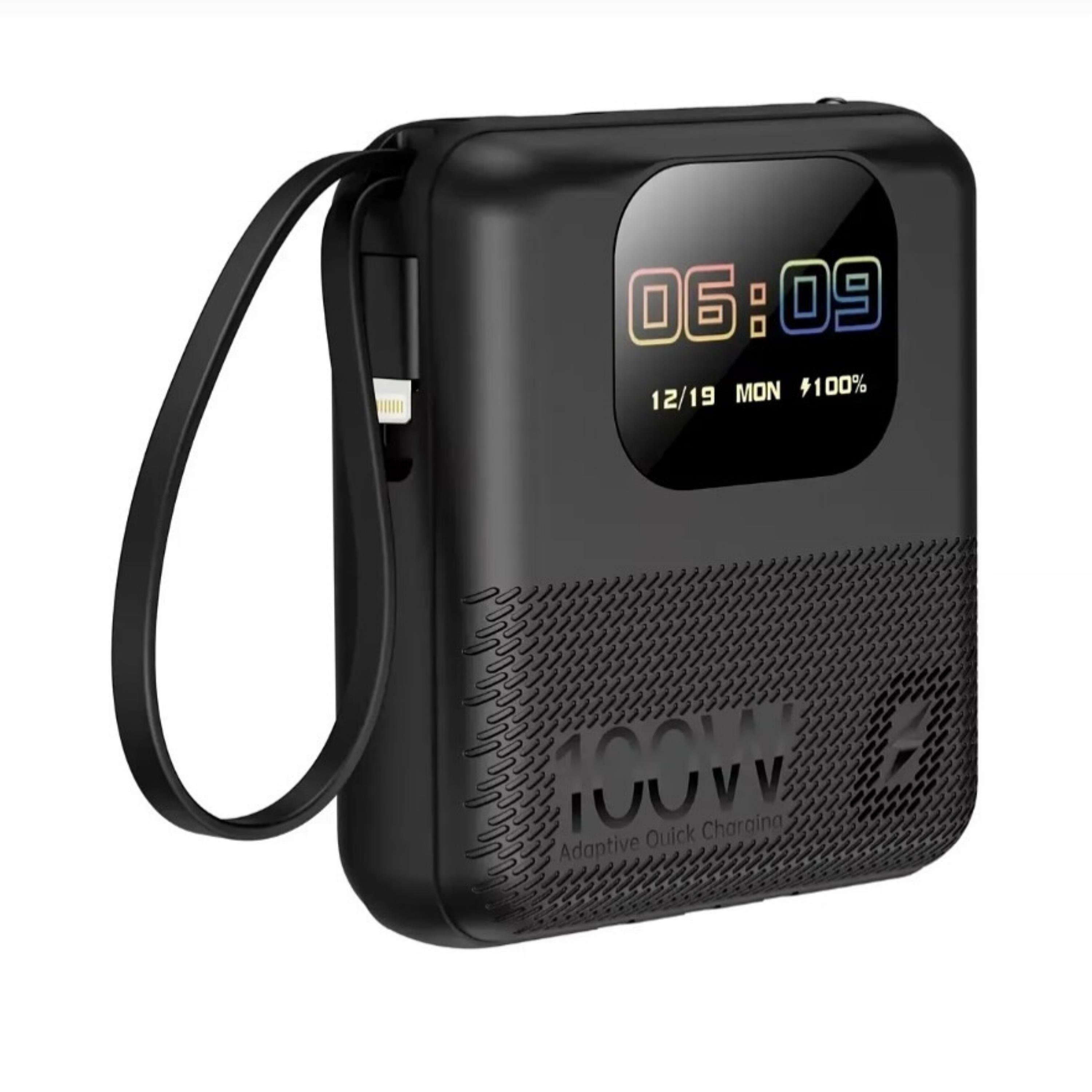 Siyah M2 Smart Treasure 10.000 Mah Dijital Göstergeli 4 Çıkışlı Akıllı Powerbank