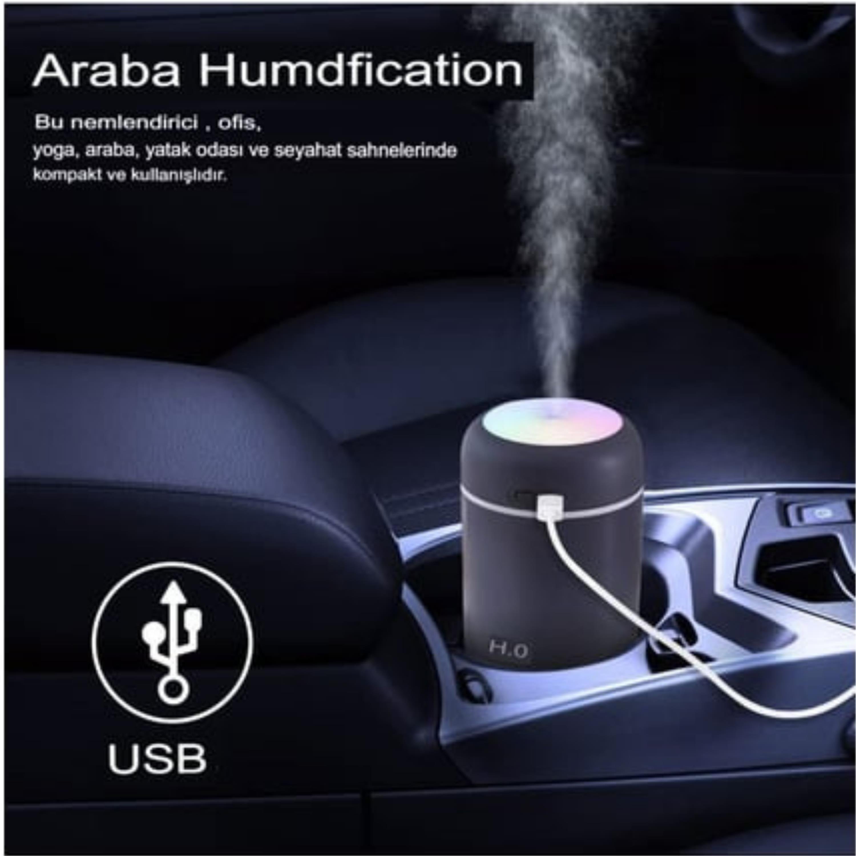 H2-O Hava Nemlendirici LED Işıklı Mini Oda Nemlendirici ve Taşınabilir Buhar Makinesi