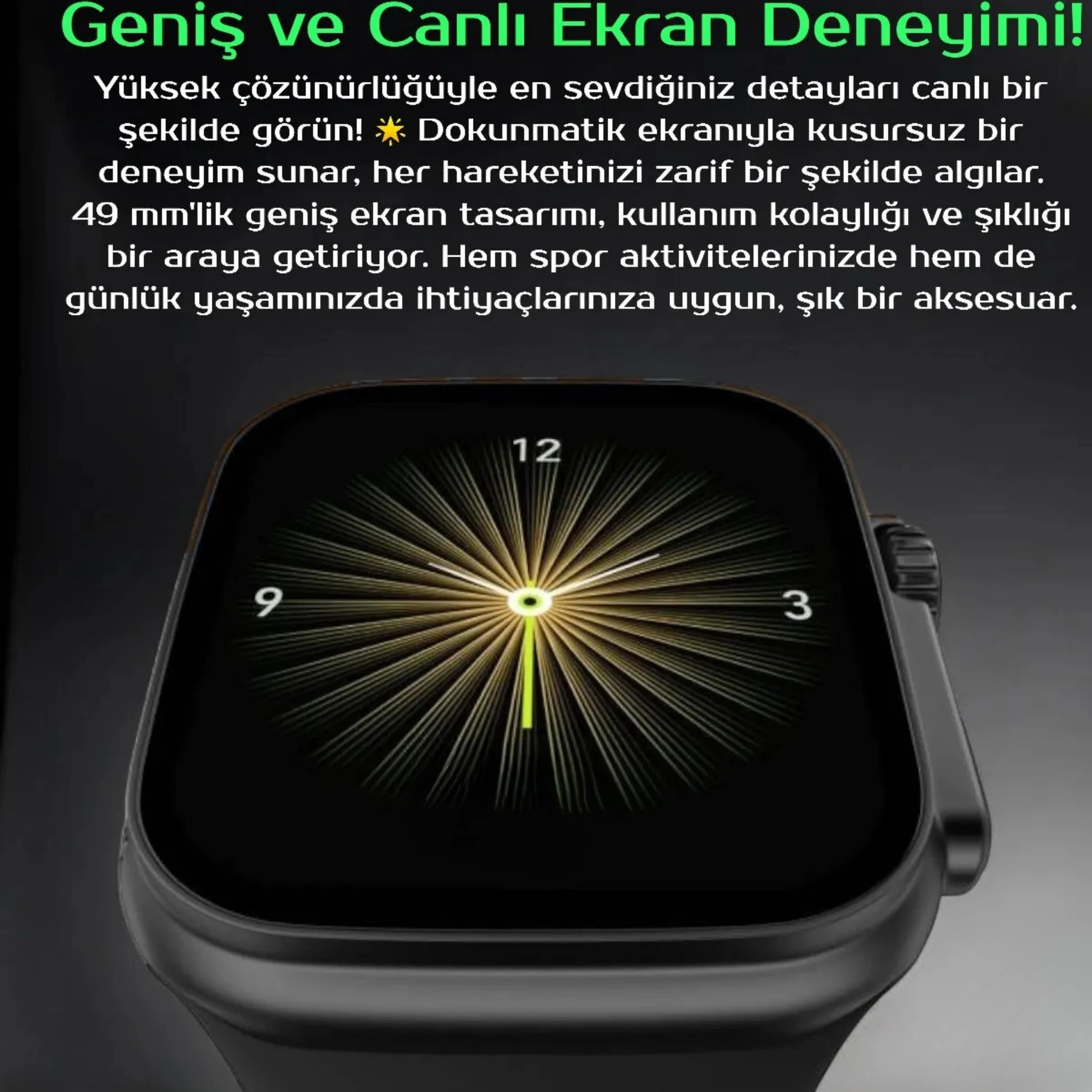 Ultra4 S 4 Kordonlu Siyah Kasa Akıllı Saat