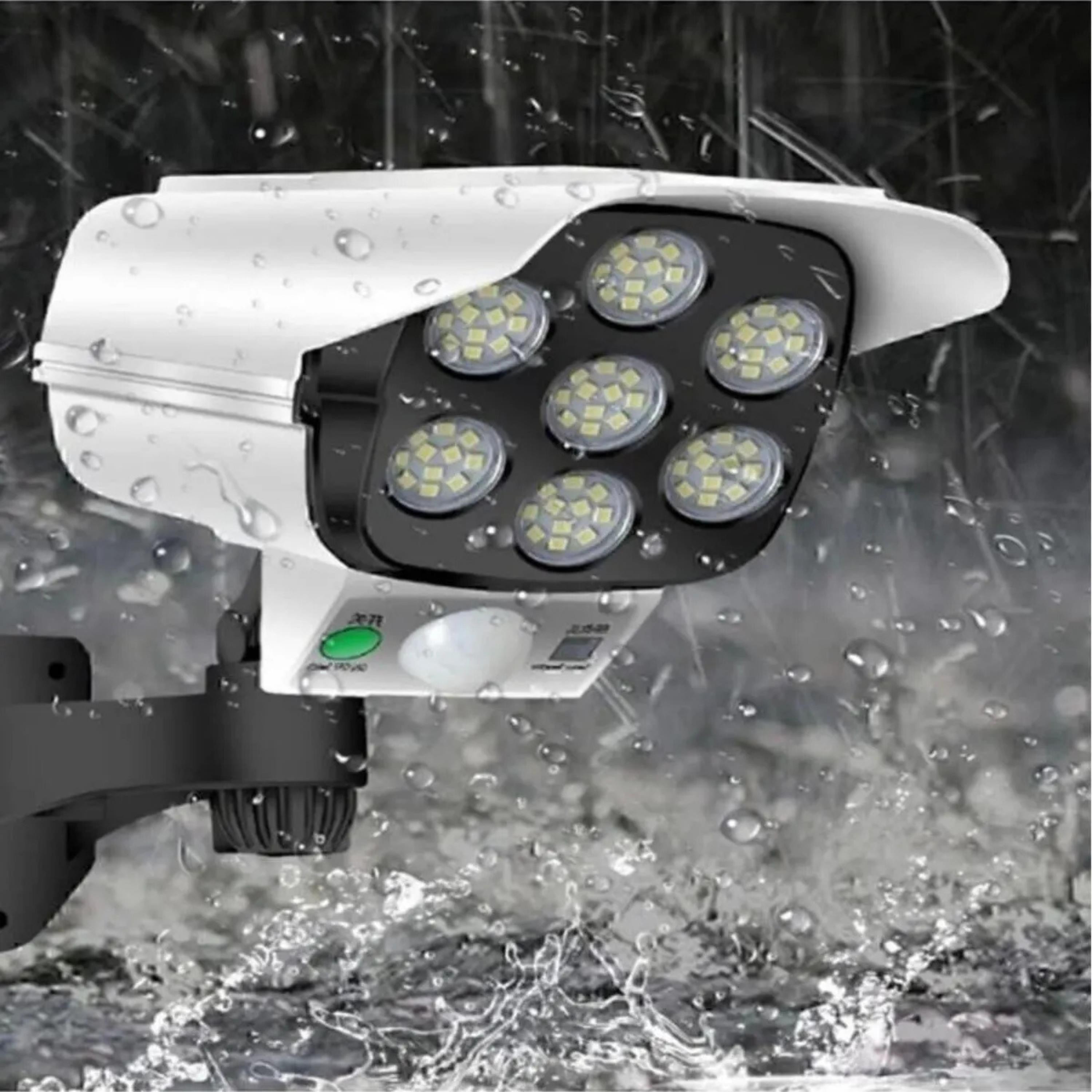 Hareket Sensörlü Güvenlik Kamerası Görünümlü Dış Mekan Bahçe Aydınlatması Kumandalı Güneş Enerjili Led Lamba