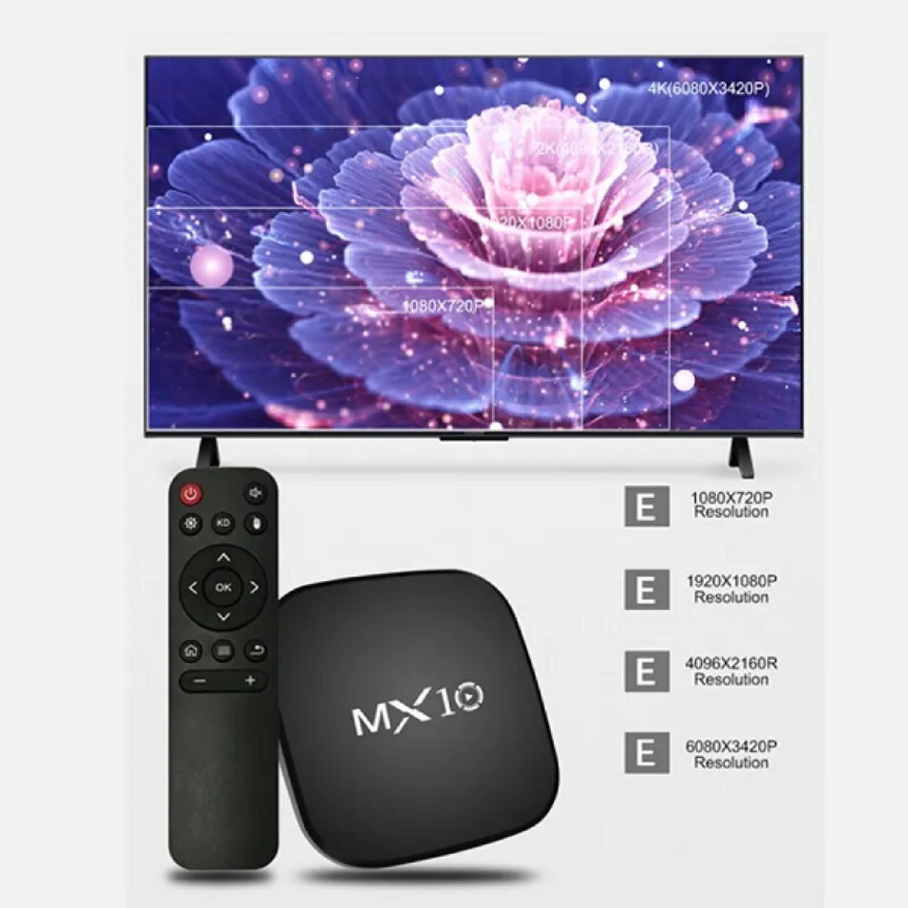 MX10 Box 4K Akıllı Android TV Kutusu