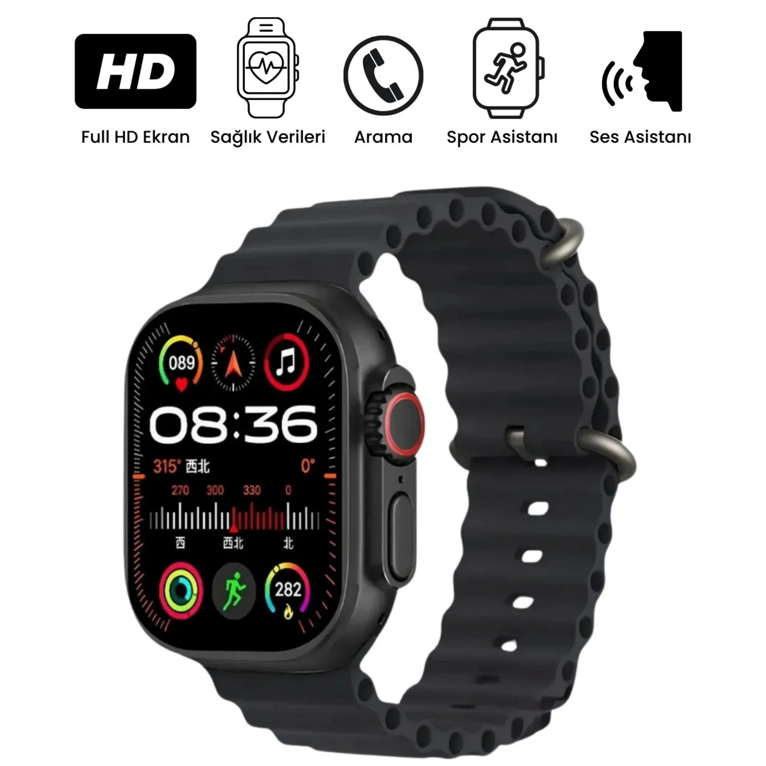 Ultra4 S 4 Kordonlu Siyah Kasa Akıllı Saat