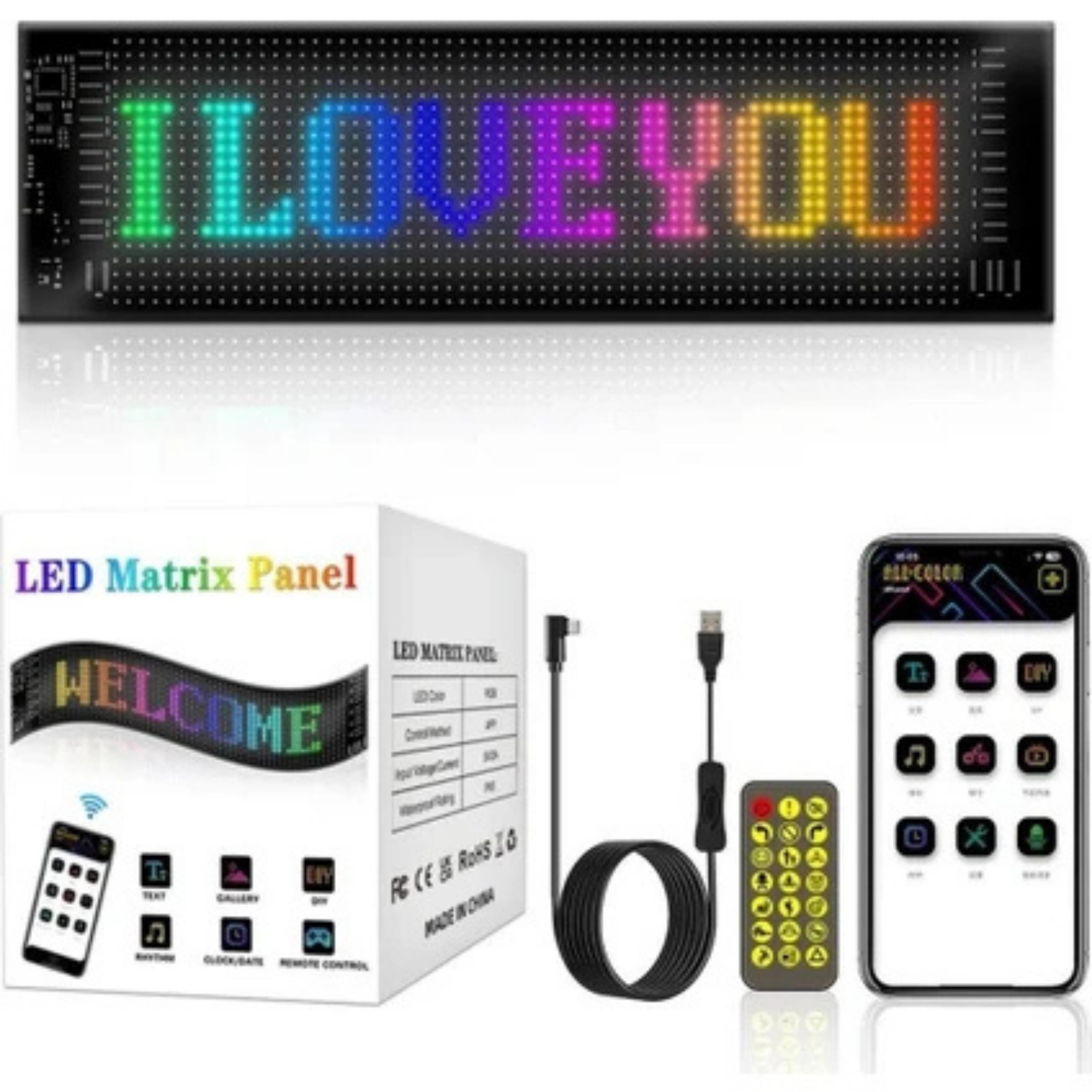 Led Araç İçi Matrix Yazı Paneli 16*64