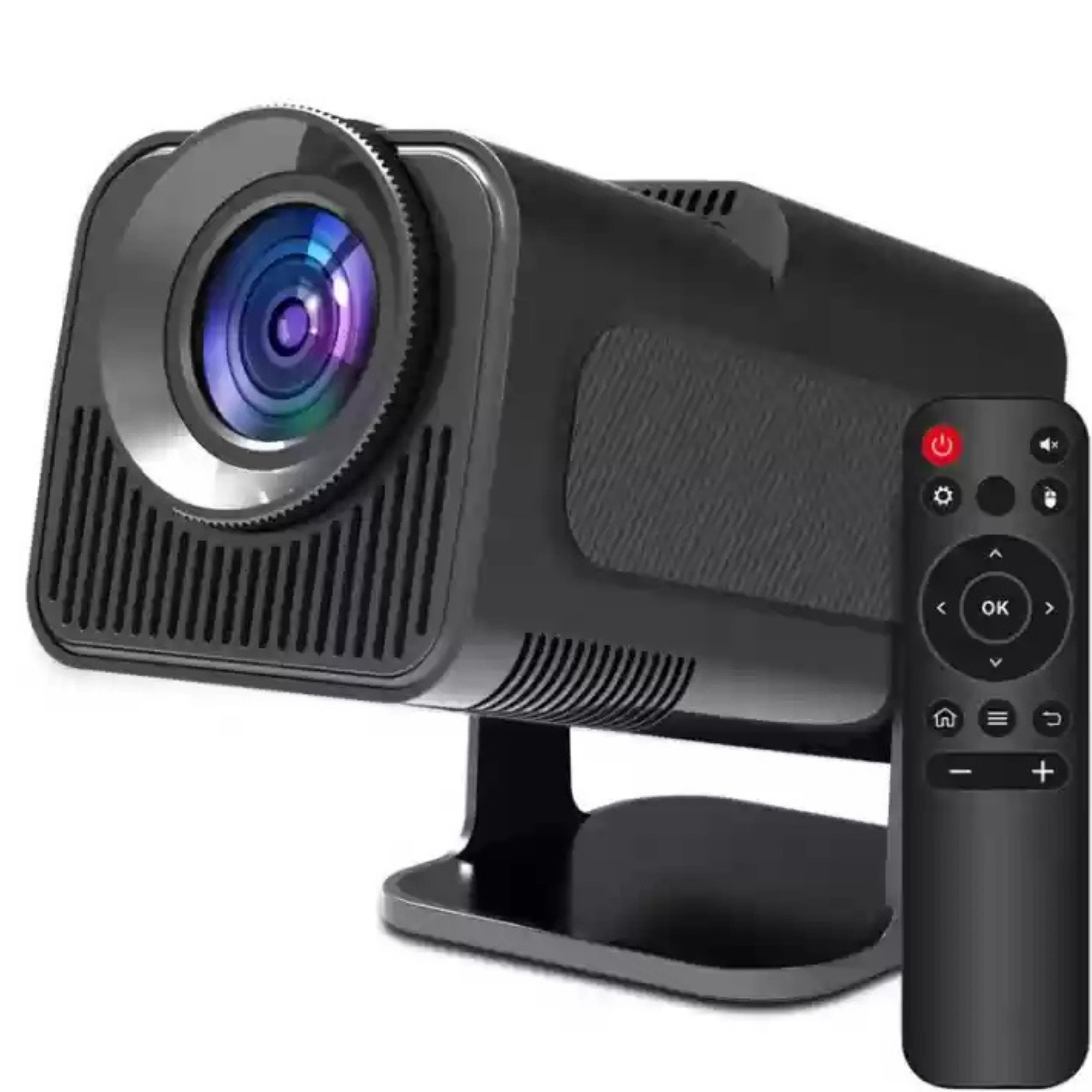 Siyah HY320 Mini Android Taşınabilir Ayaklı Kare Sinema Projeksiyon Cihazı