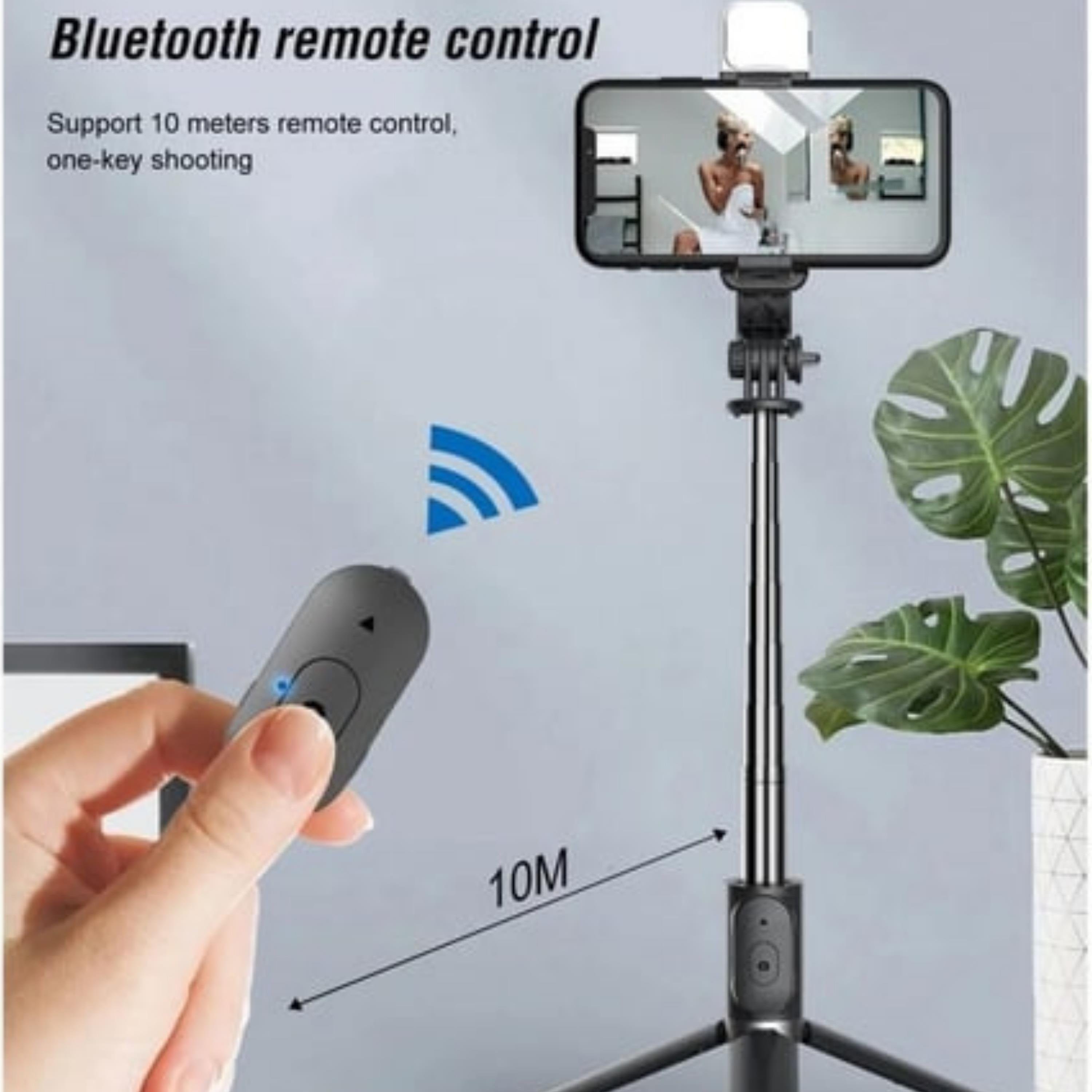 Selfie Çubuğu Bluetoothlu Kumandalı Kablosuz Tripod