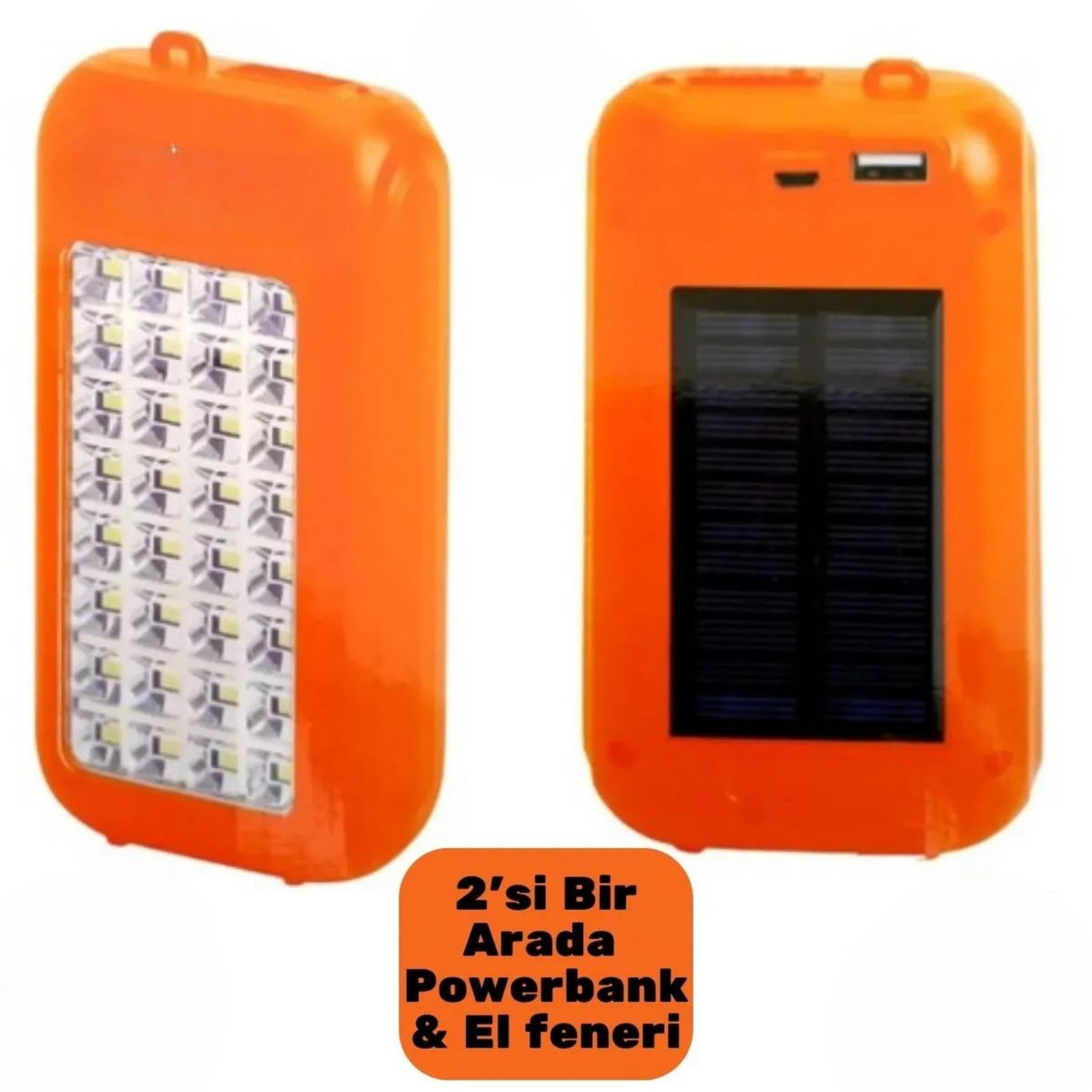 GS-875 Güneş Enerjili Taşınabilir Powerbank Ve Fener 32 Led Işıklı Kamp Lambası