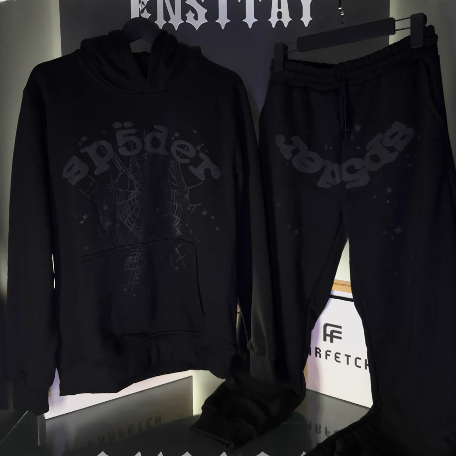 Sp5der Siyah Tracksuit | Full Black Set