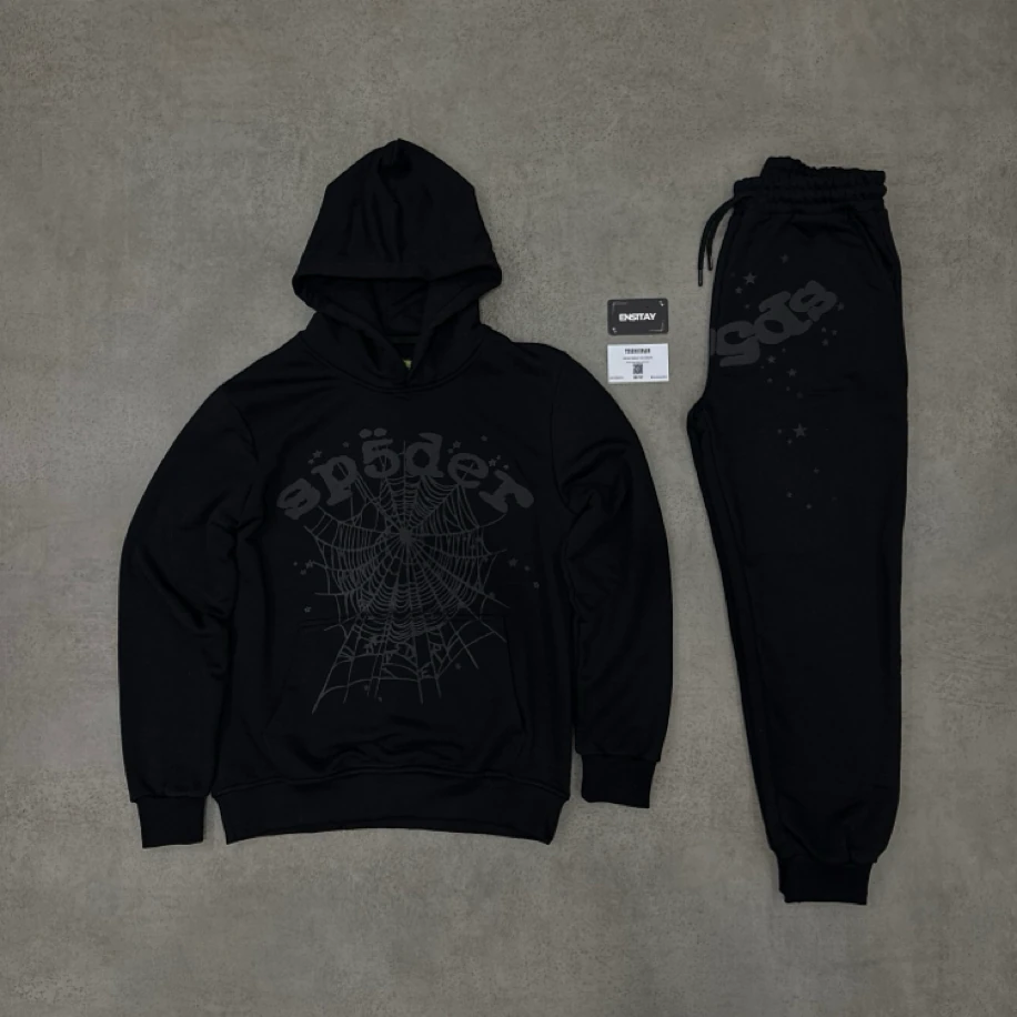 Sp5der Siyah Tracksuit | Full Black Set