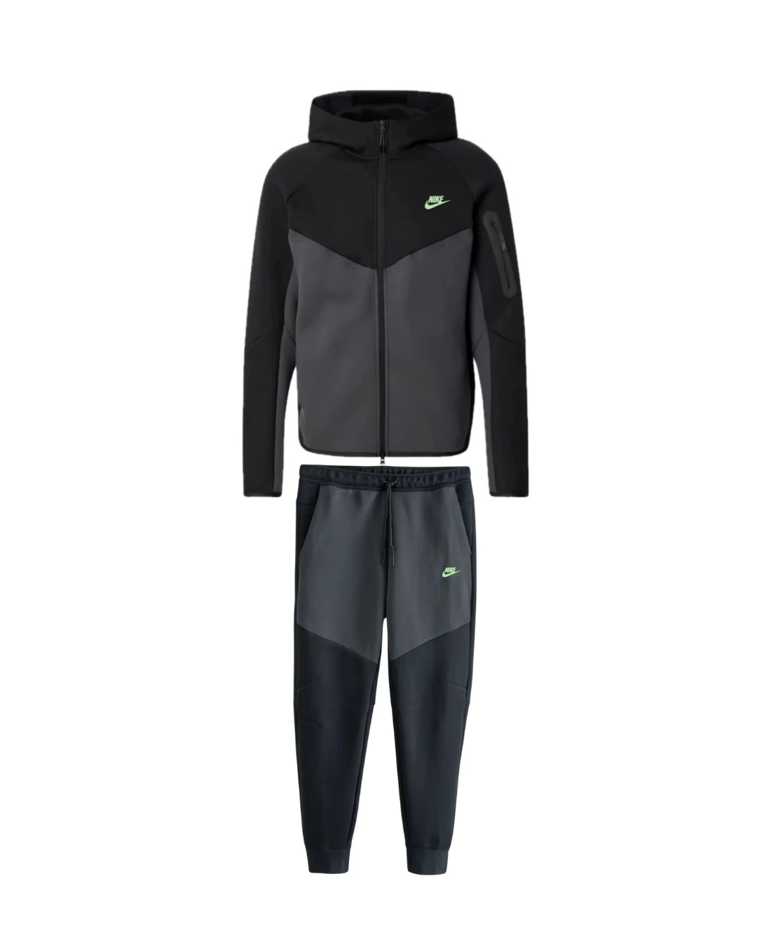 Nike Tech Fleece | Siyah - Yeşil Tracksuit