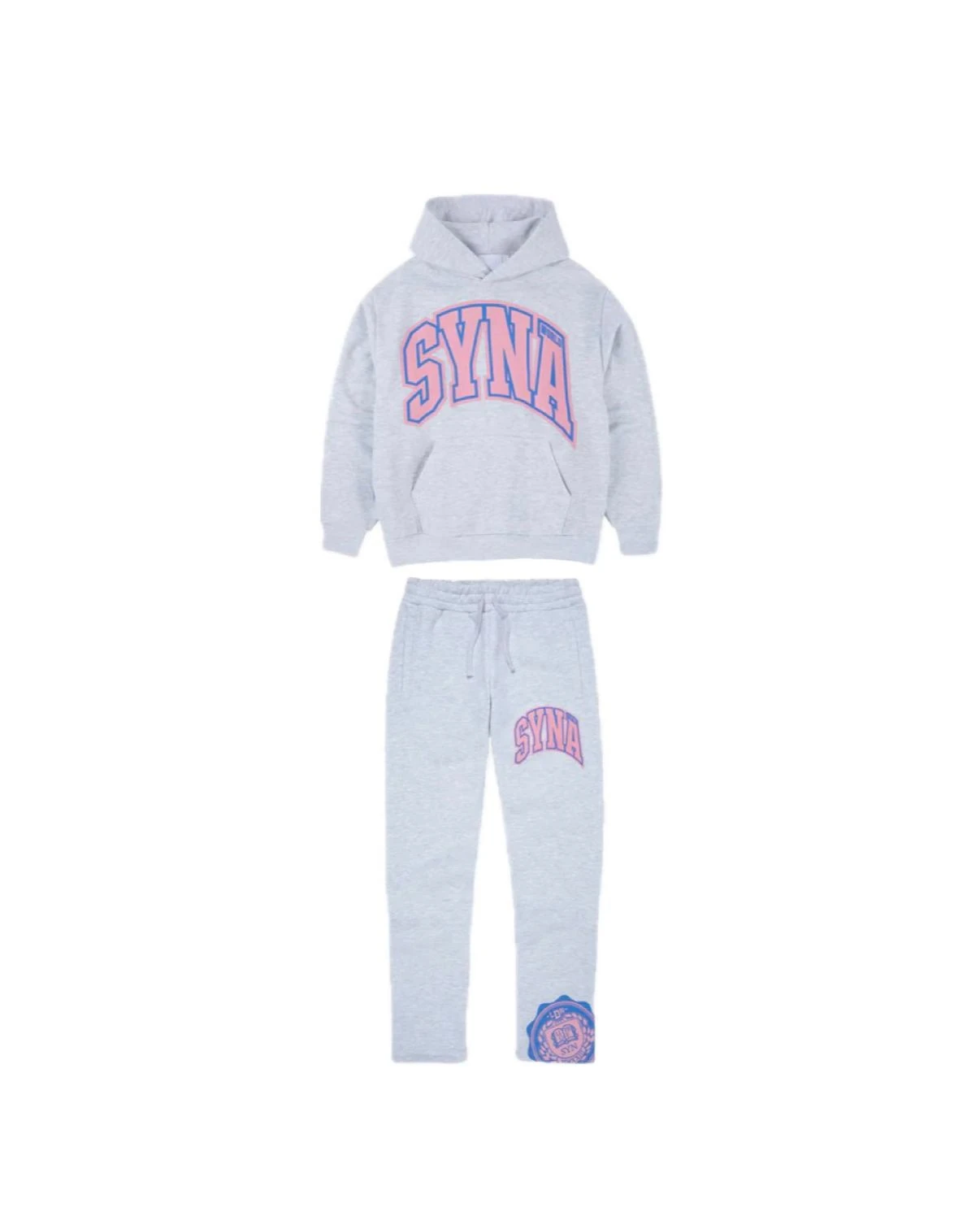 Syna College Tracksuit | Grey & Pink Edition