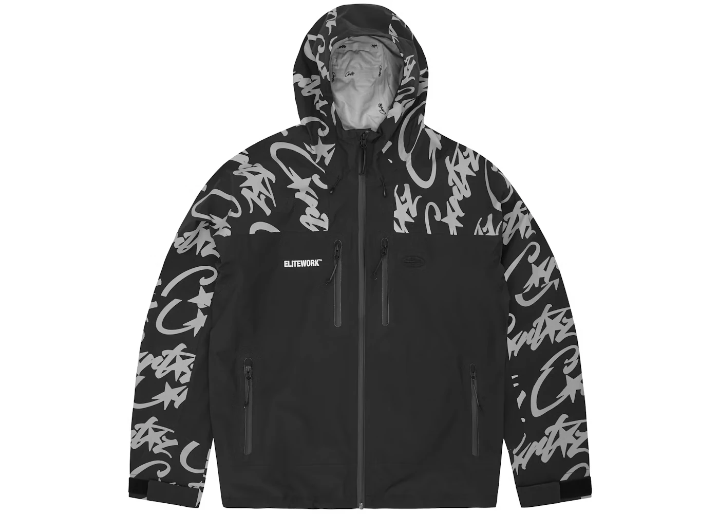 Corteiz Elitework Raincoat | Black