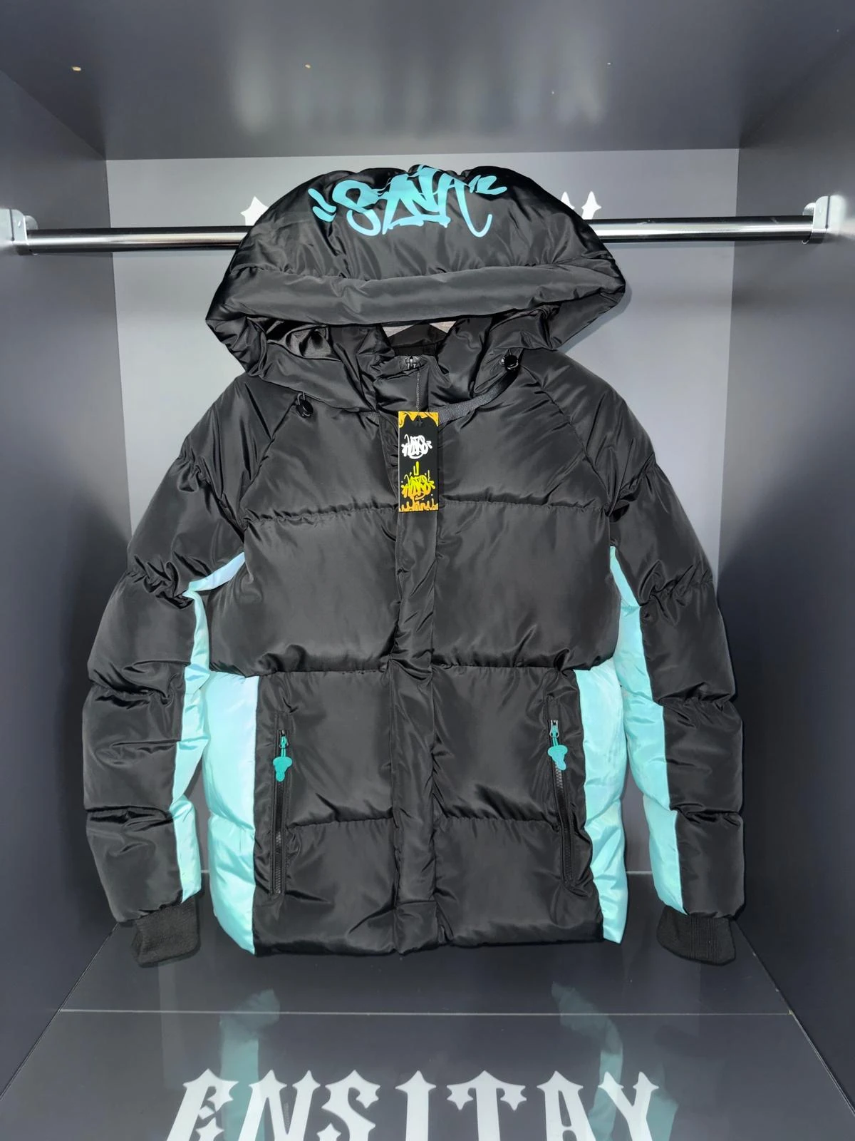 Syna Puffer Mont | Black&SkyBlue