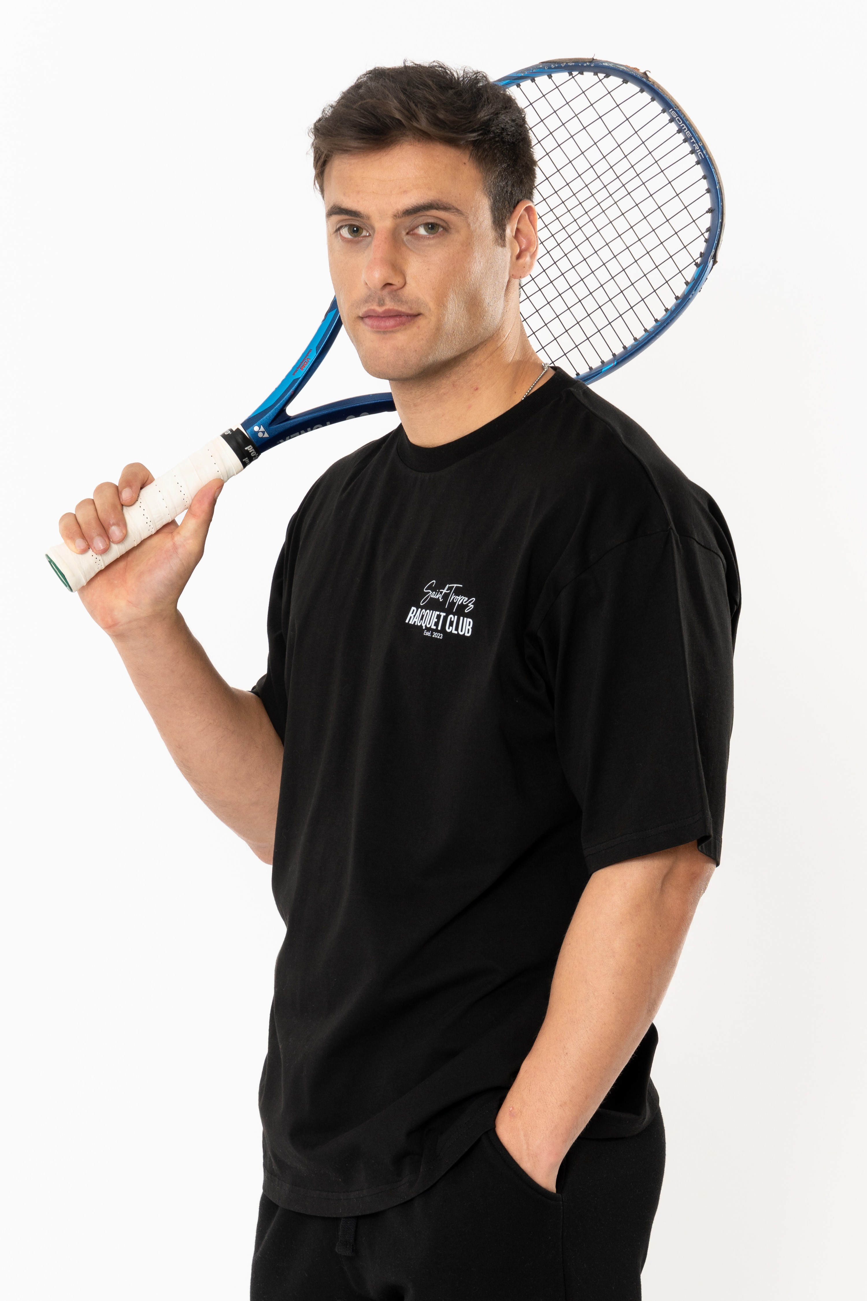Racquet Lover Oversize T-Shirt Erkek - Siyah