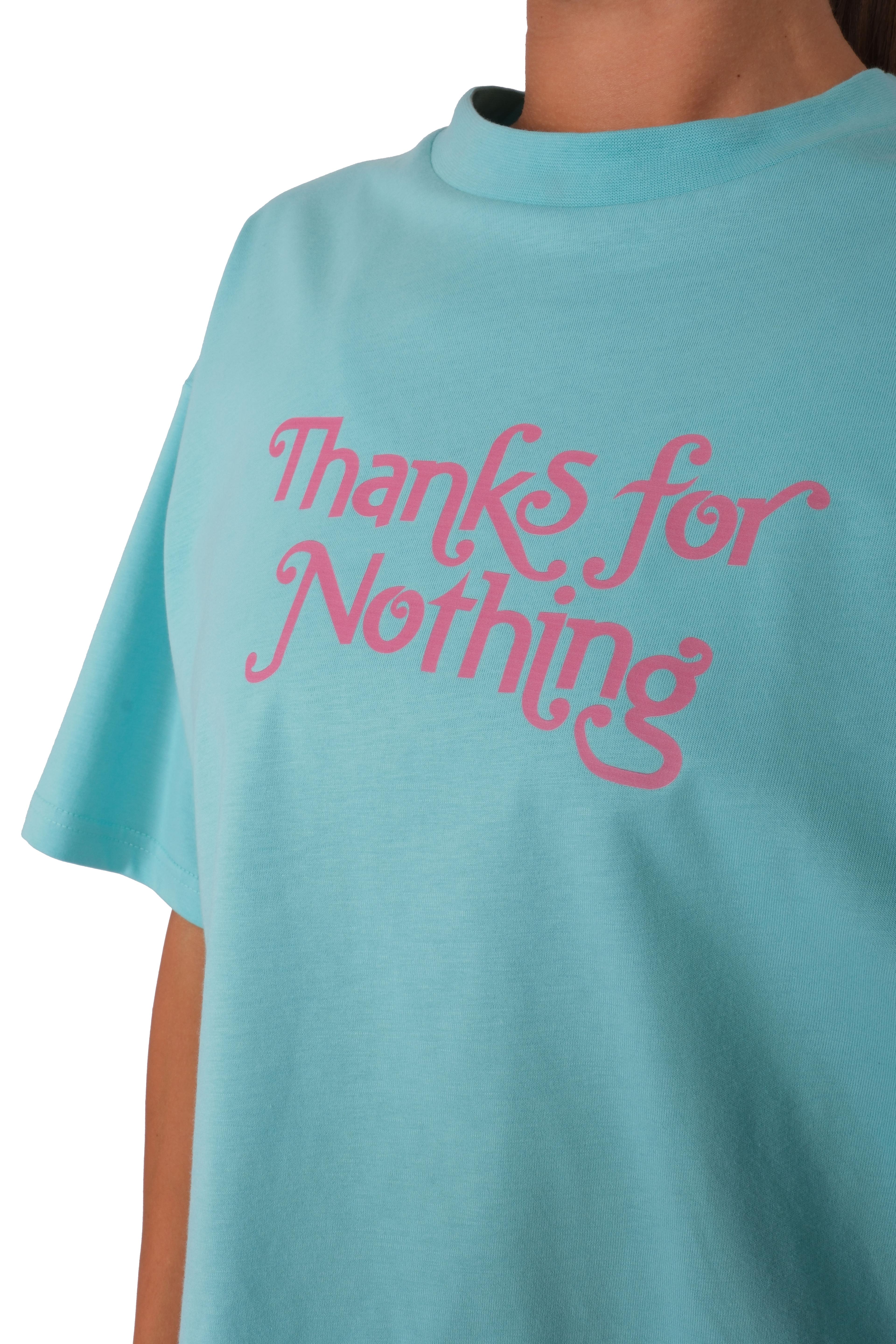 Thanks For Nothing Boxed Fit Kadın T-Shirt Mint C590