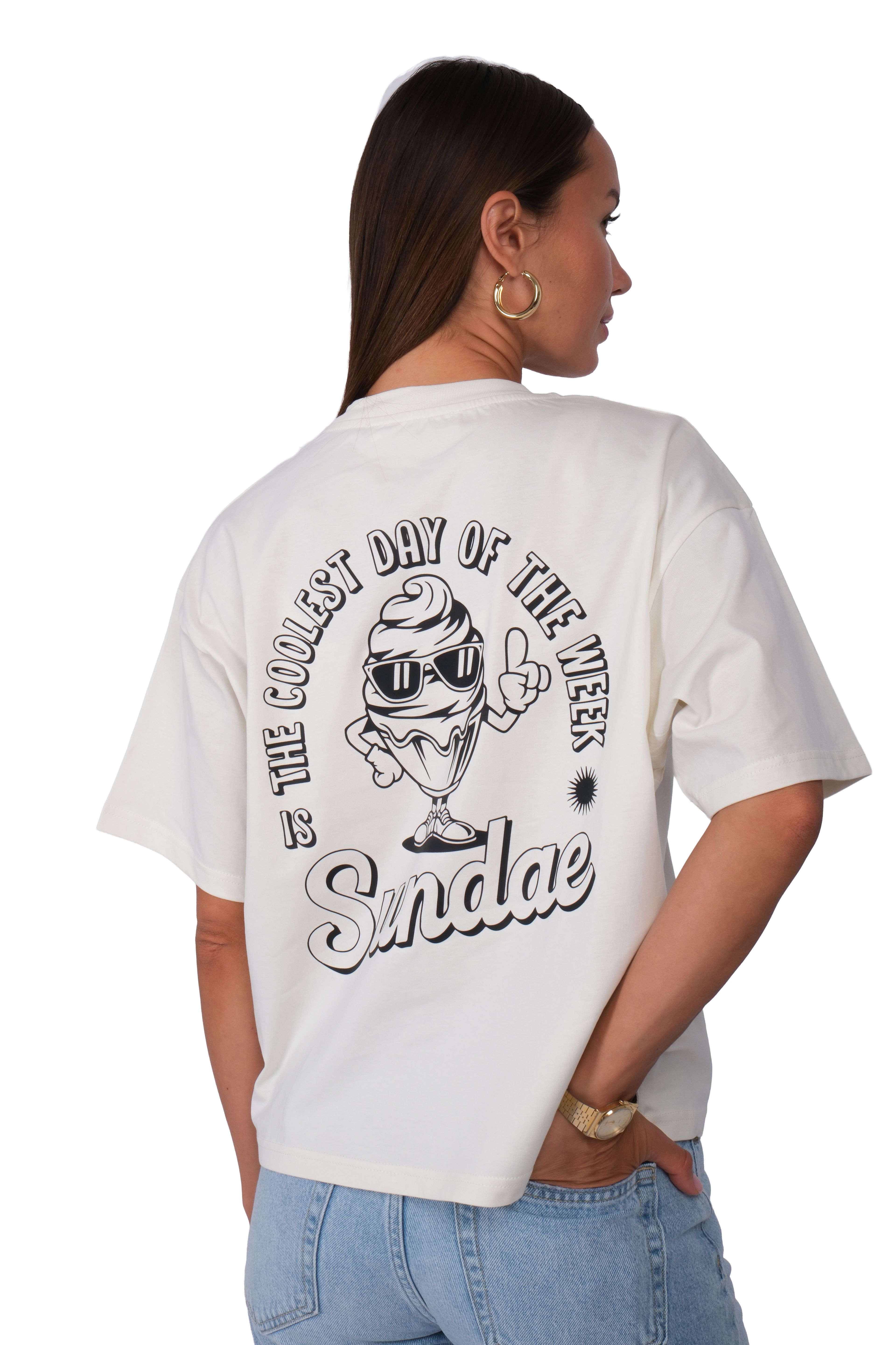 Sundea Boxed Fit Kadın T-Shirt Ekru C590