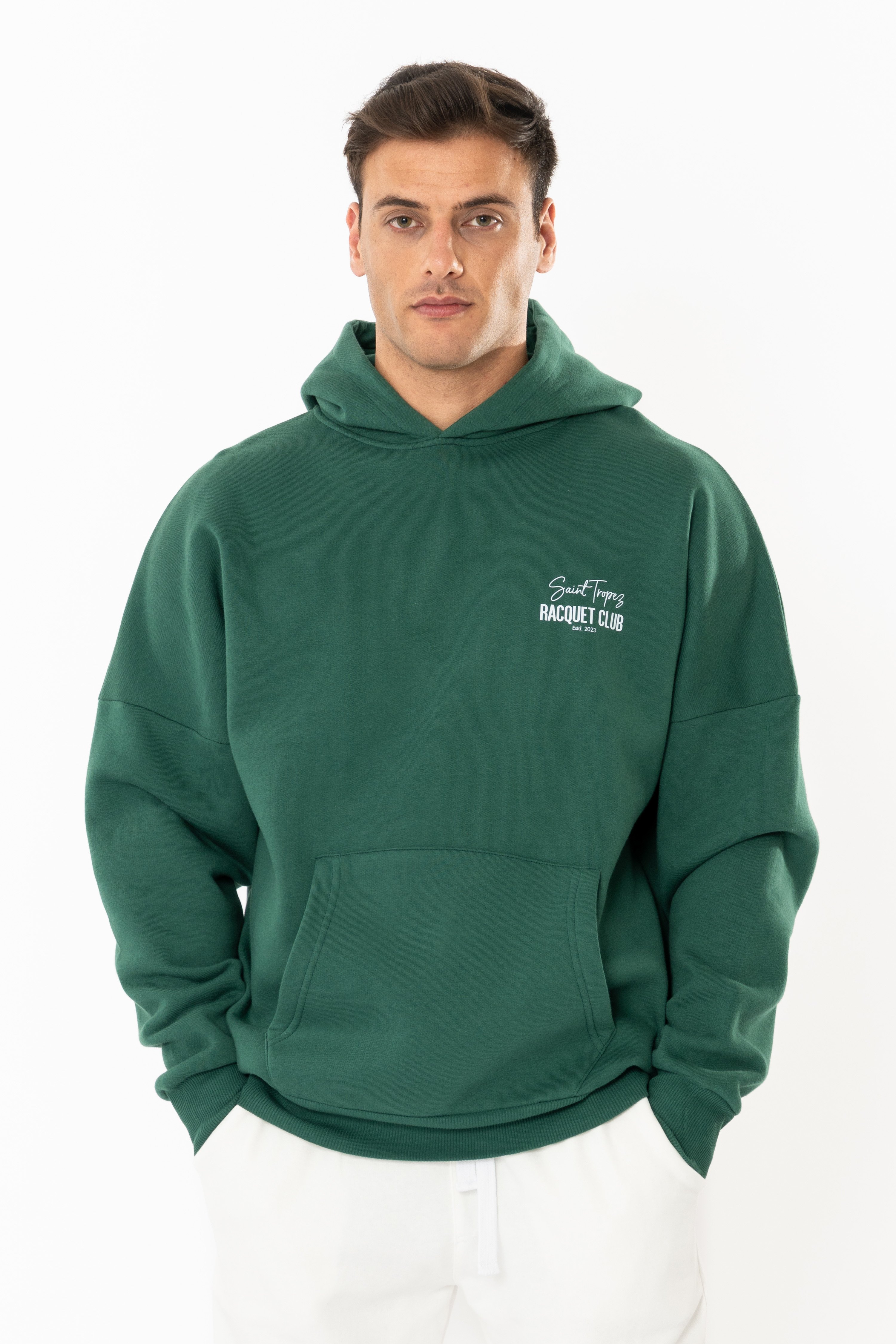 Racquet Club Oversize Hoodie Erkek - Yeşil