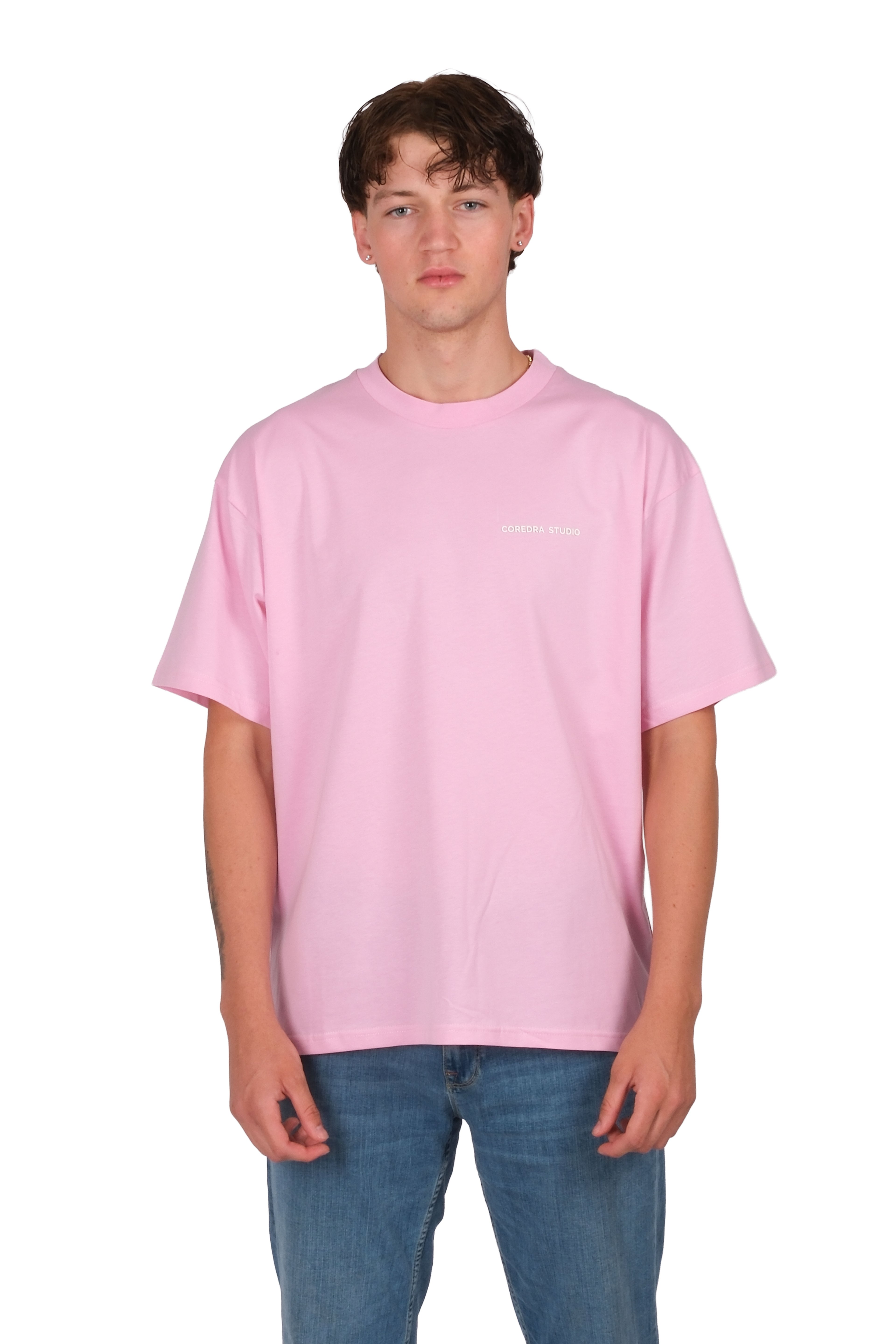 Erkek CRD Basic Oversize T-Shirt - C101 - PEMBE