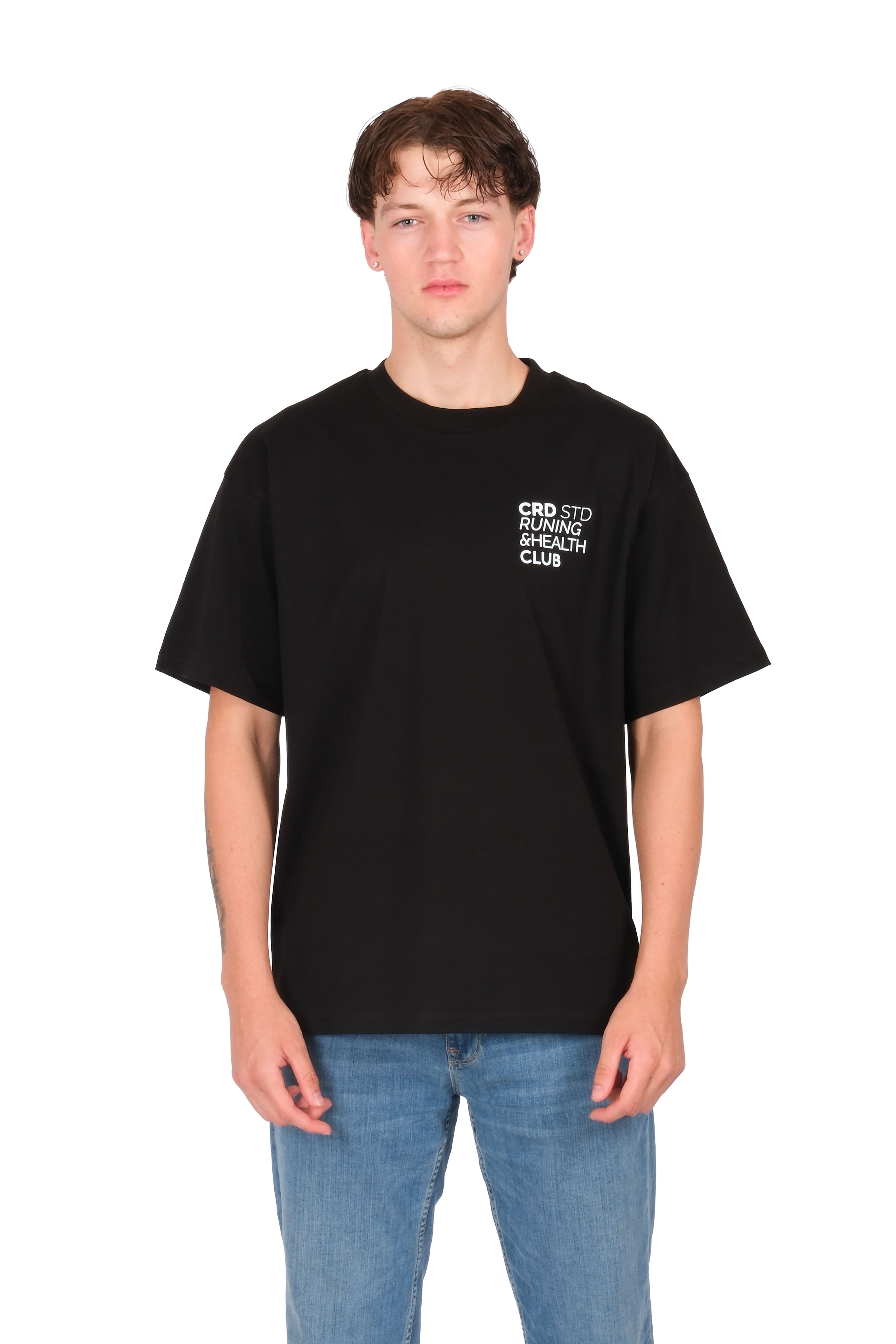 Runing Club Oversize Fit T-Shirt Erkek - Siyah C101