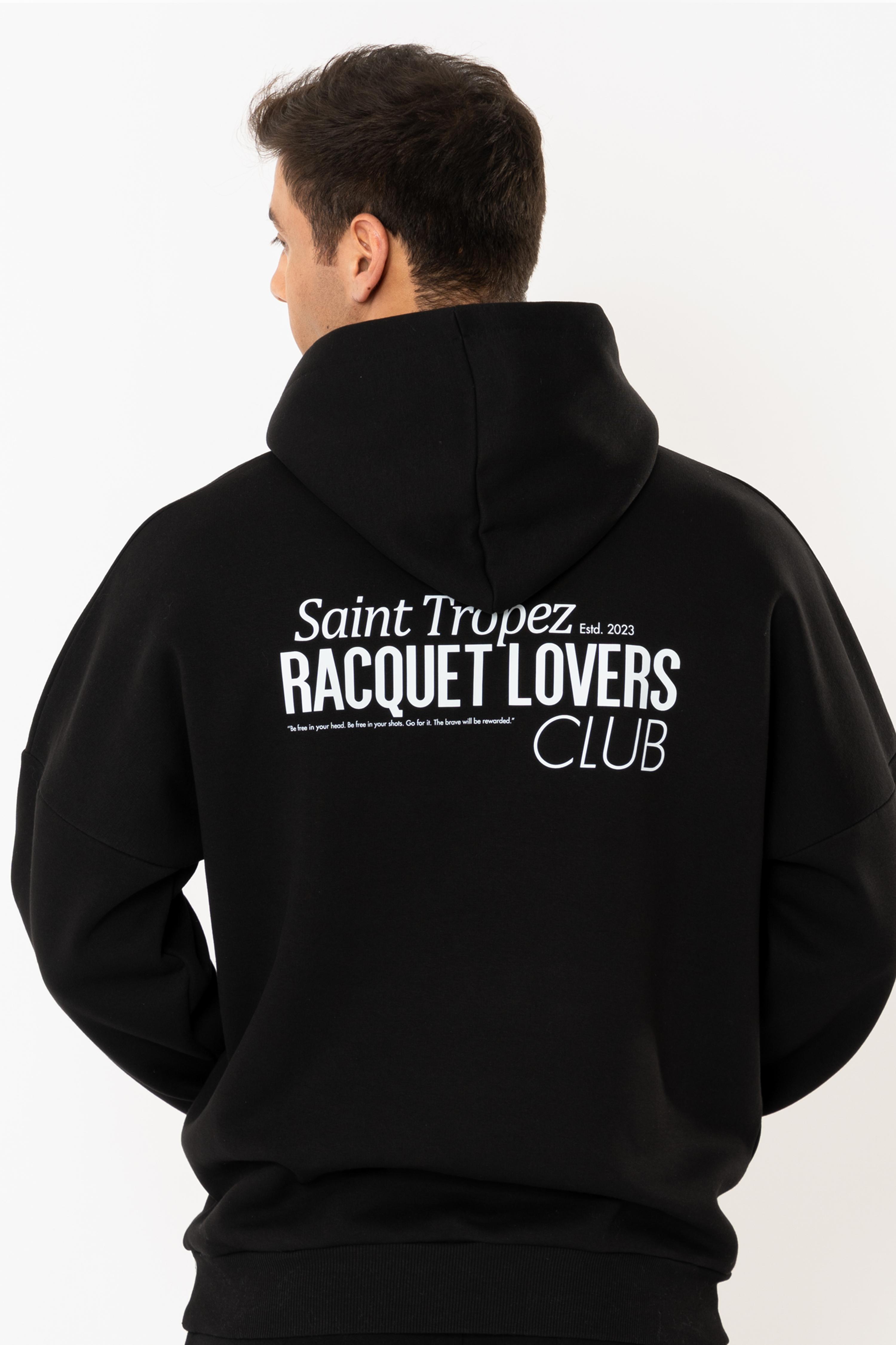 Racquet Lover Oversize Hoodie Erkek - Siyah C107