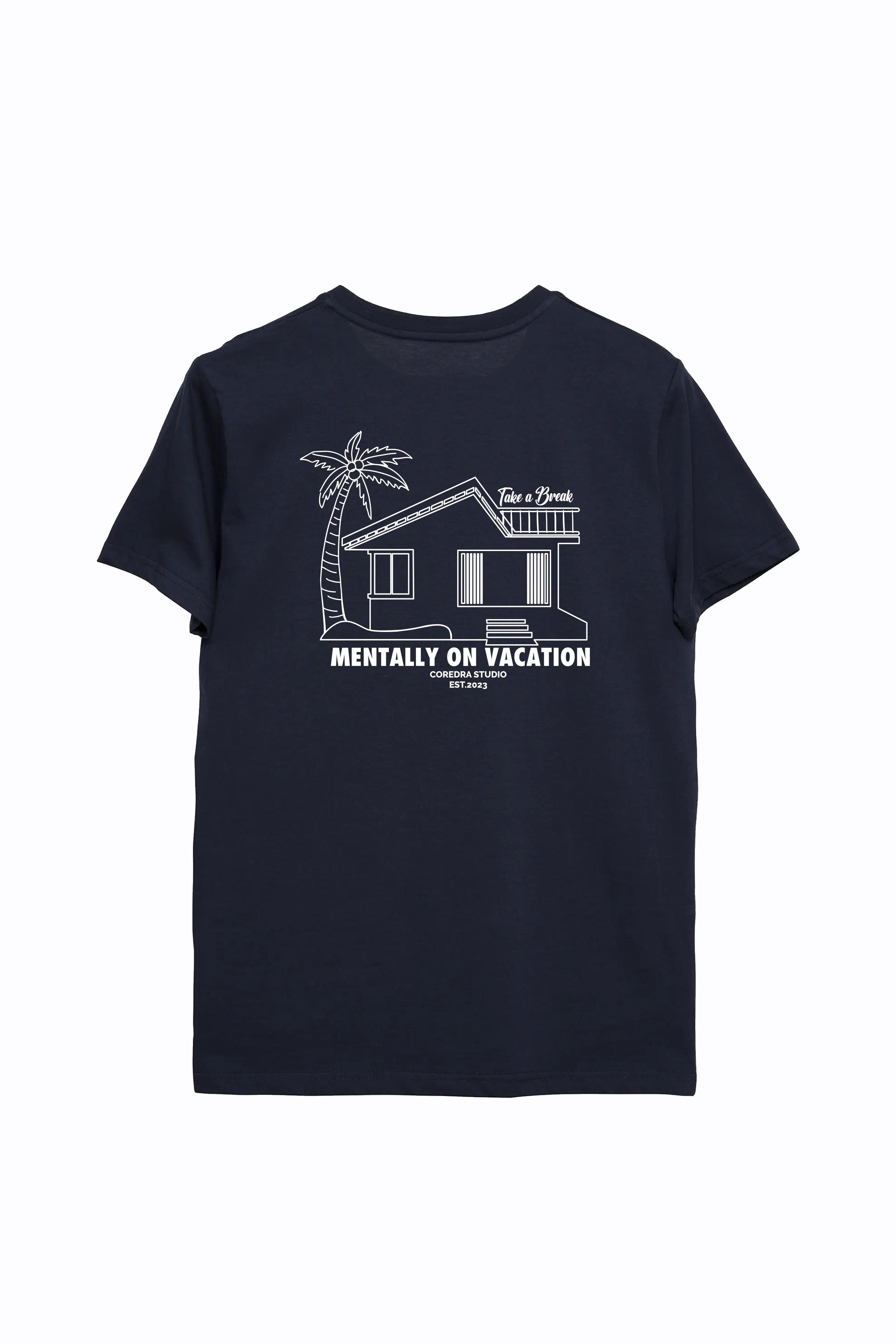 Vacation Relaxed Fit Kadın T-Shirt Lacivert C501