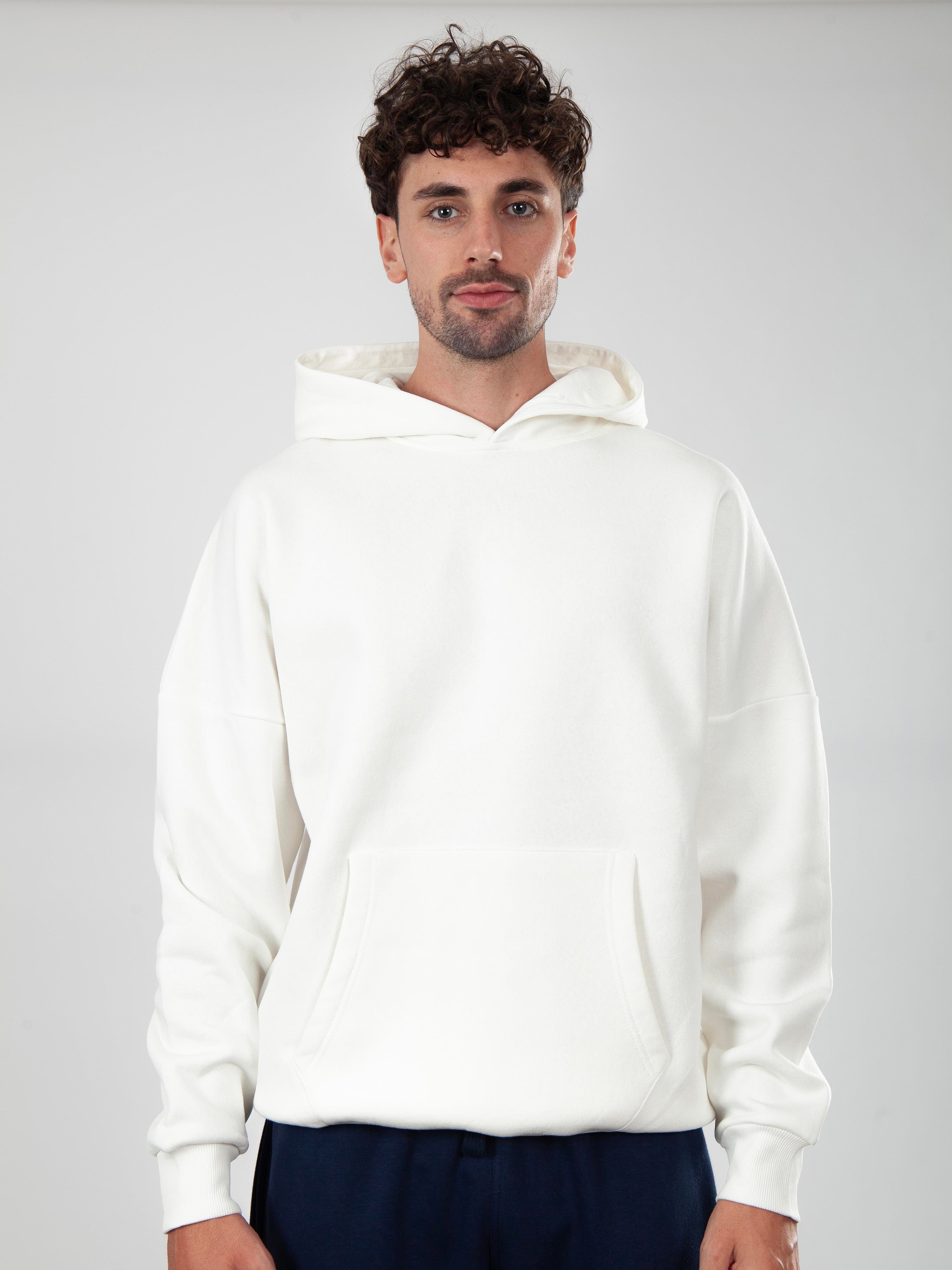 Basic Erkek Oversize Hoodie C107 - EKRU