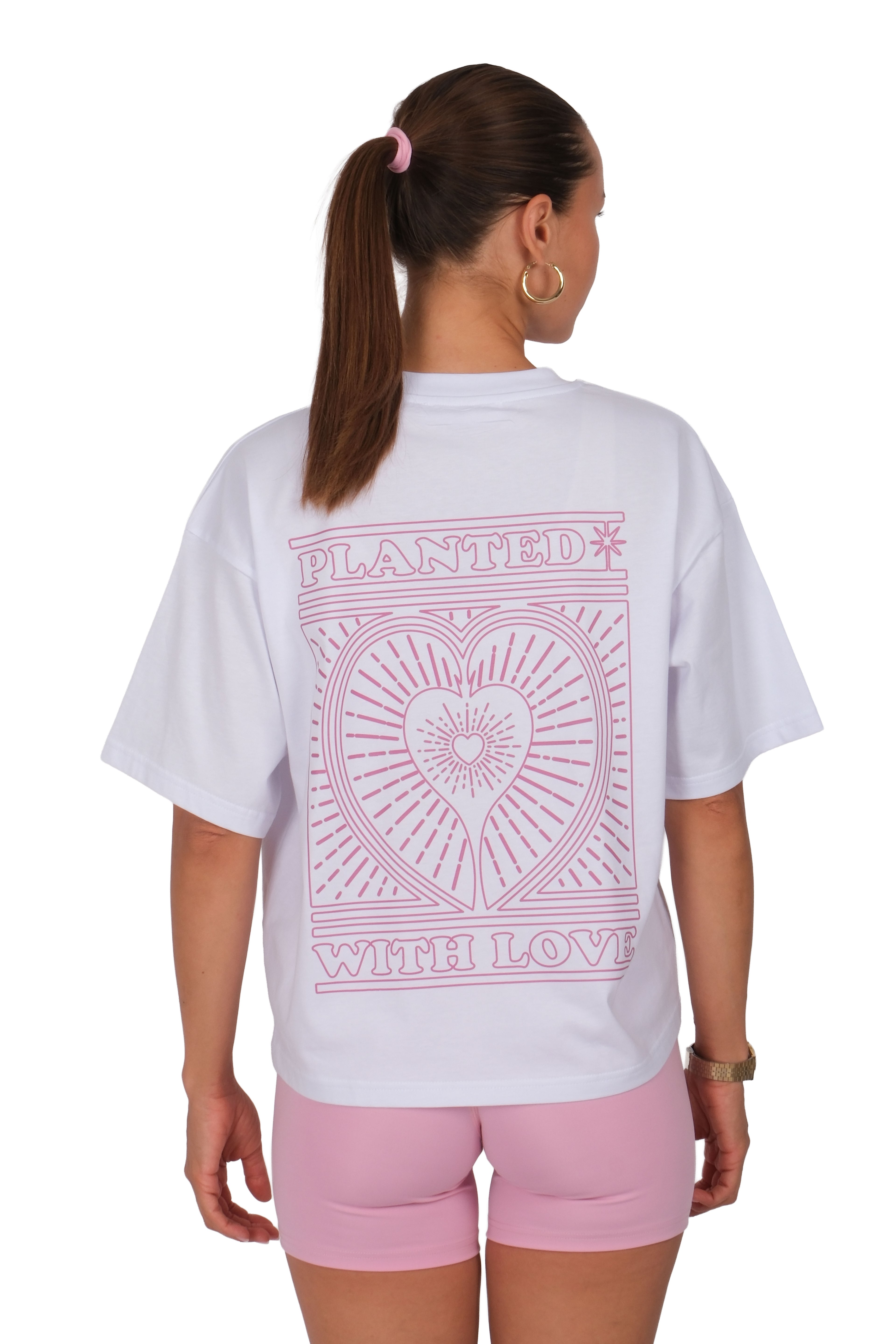 Planted With Love Boxed Fit Kadın T-Shirt Beyaz C590