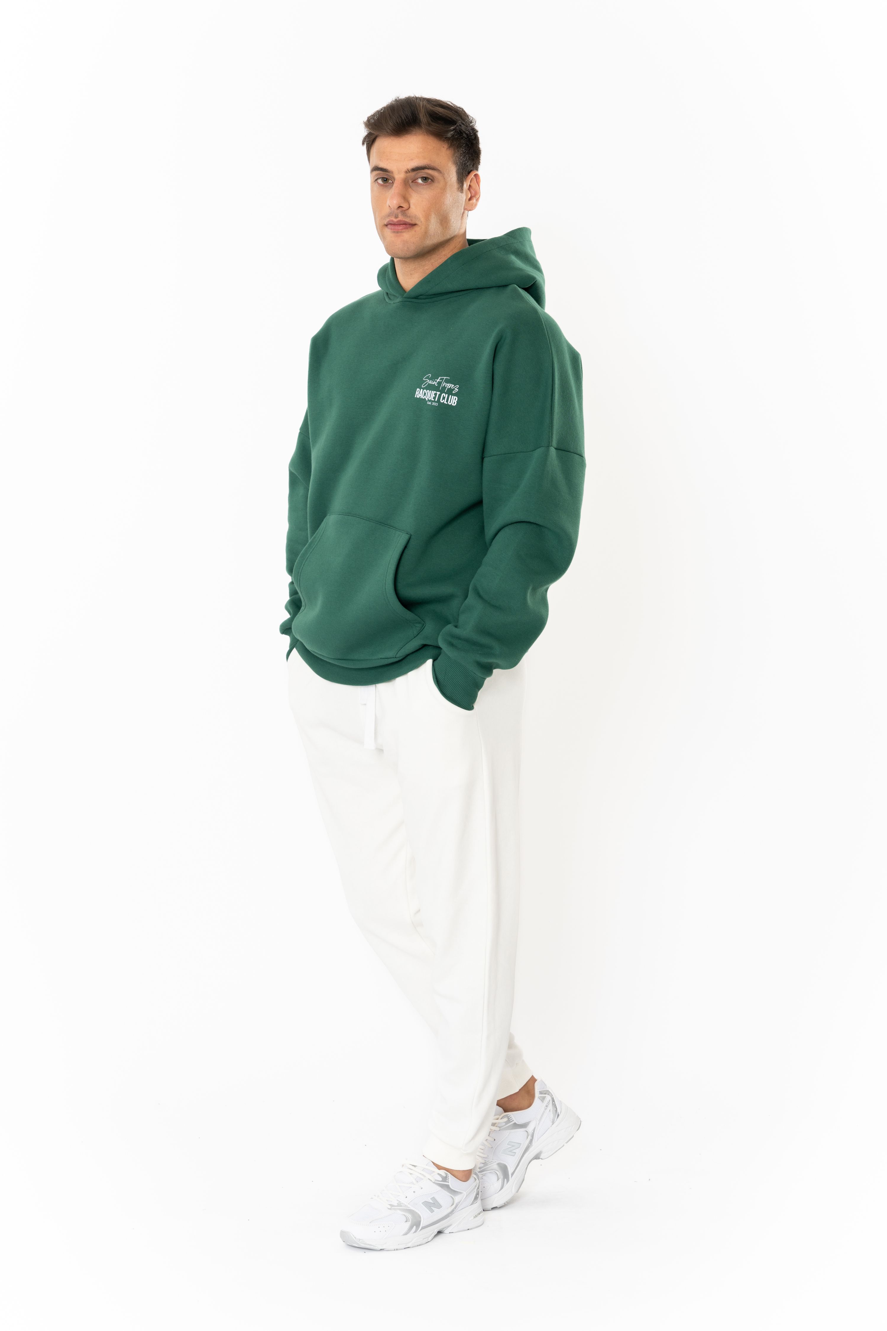 Racquet Club Oversize Hoodie Erkek - Yeşil