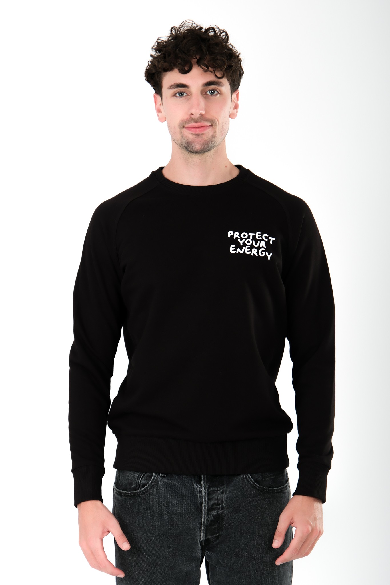 Protect Your Energy Regular Fit Sweatshirt Erkek - Siyah C105