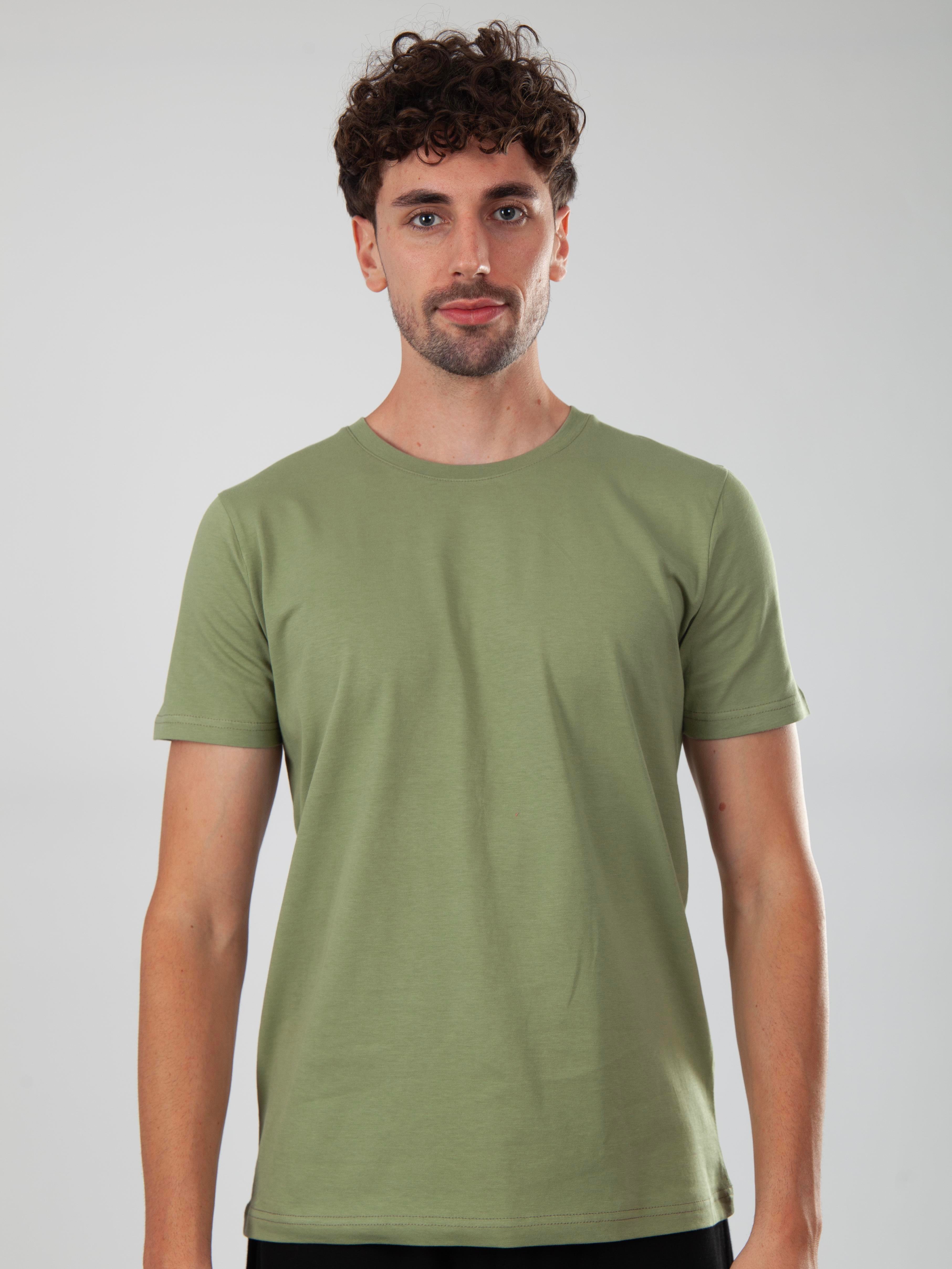 Basic Regular T-Shirt Erkek - Haki C102