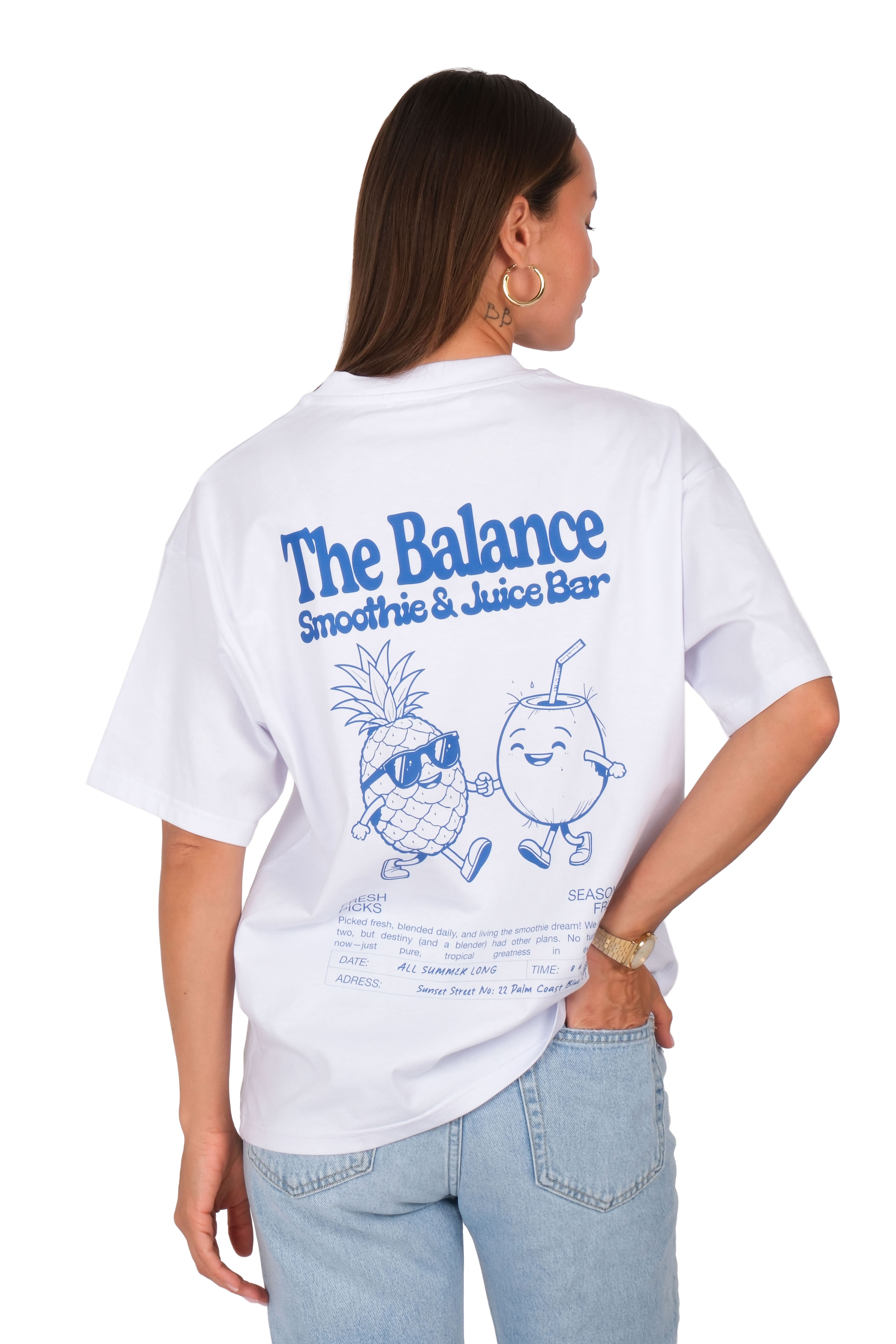 The Balance Oversize Fit T-Shirt Kadın - Beyaz C101