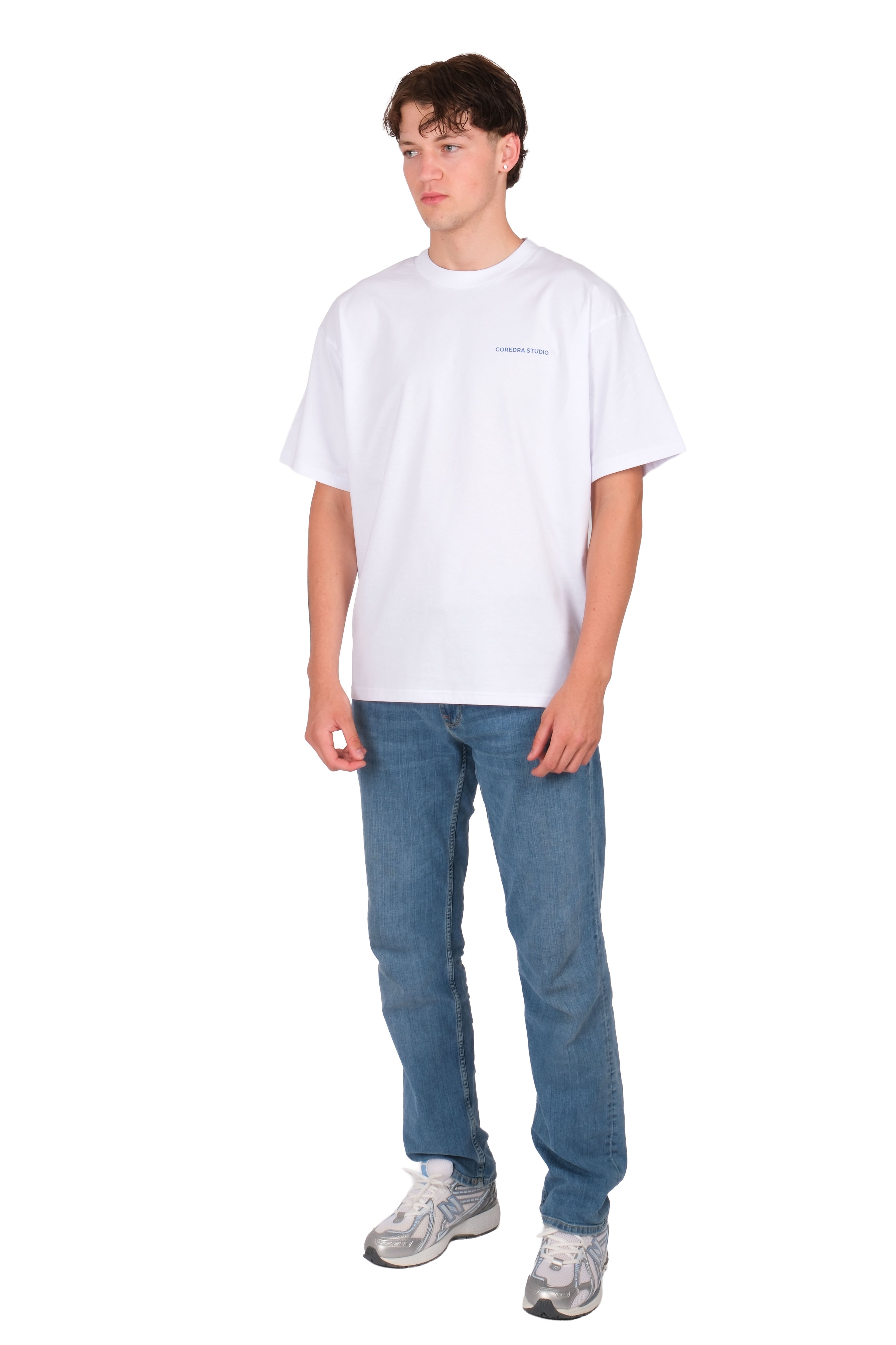 Coredra Core Oversize T-Shirt Erkek - Beyaz C101