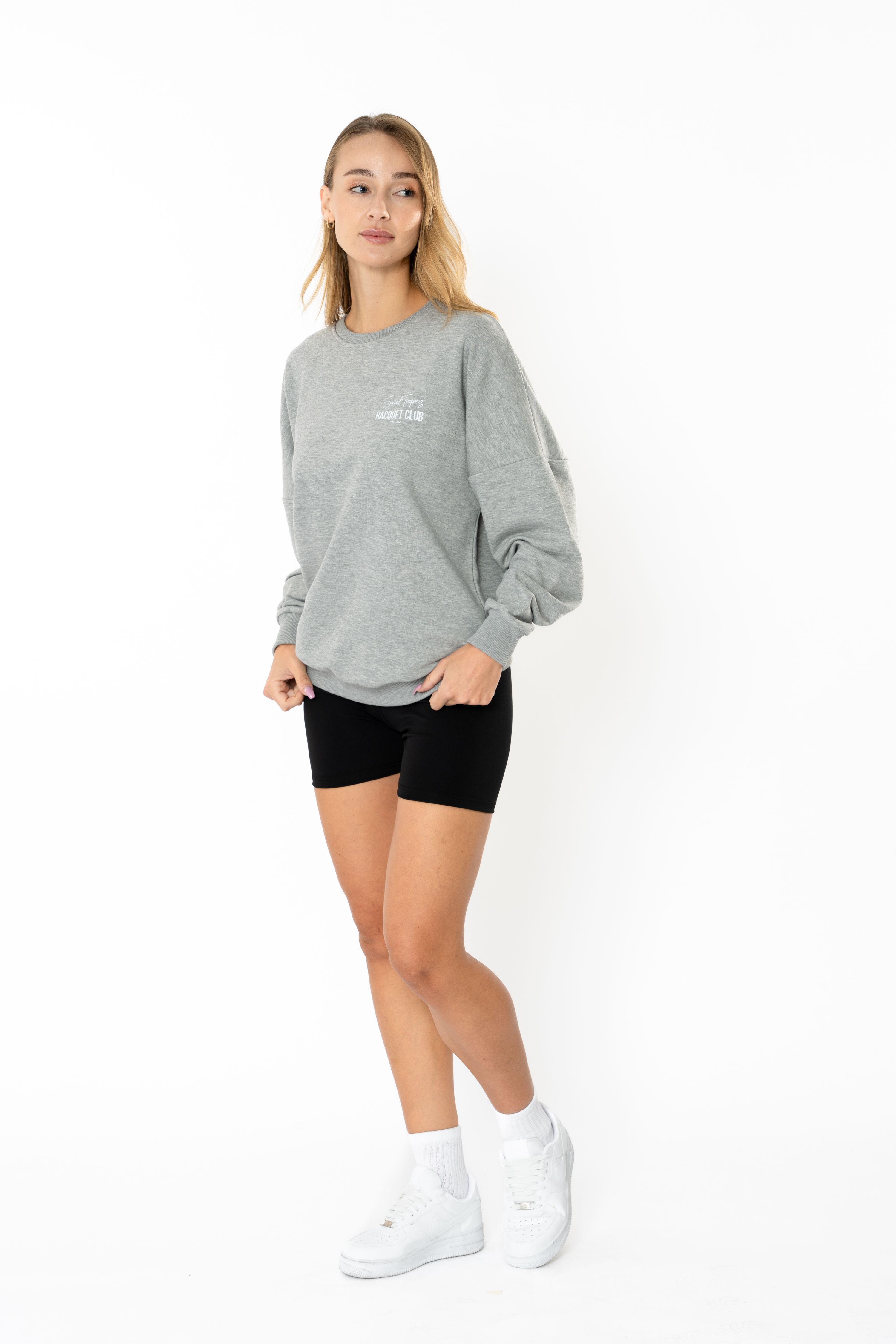 Racquet Lover Oversize Sweatshirt Kadın - Gri C106