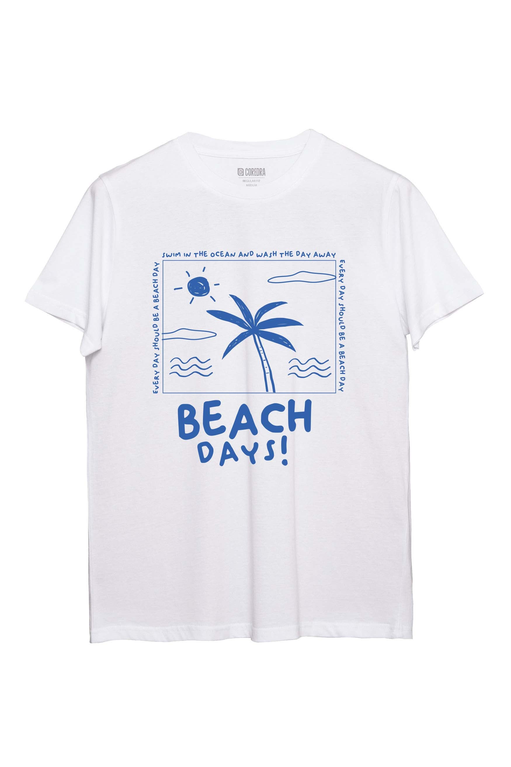 Beach Days Regular T-Shirt Erkek - Beyaz C102