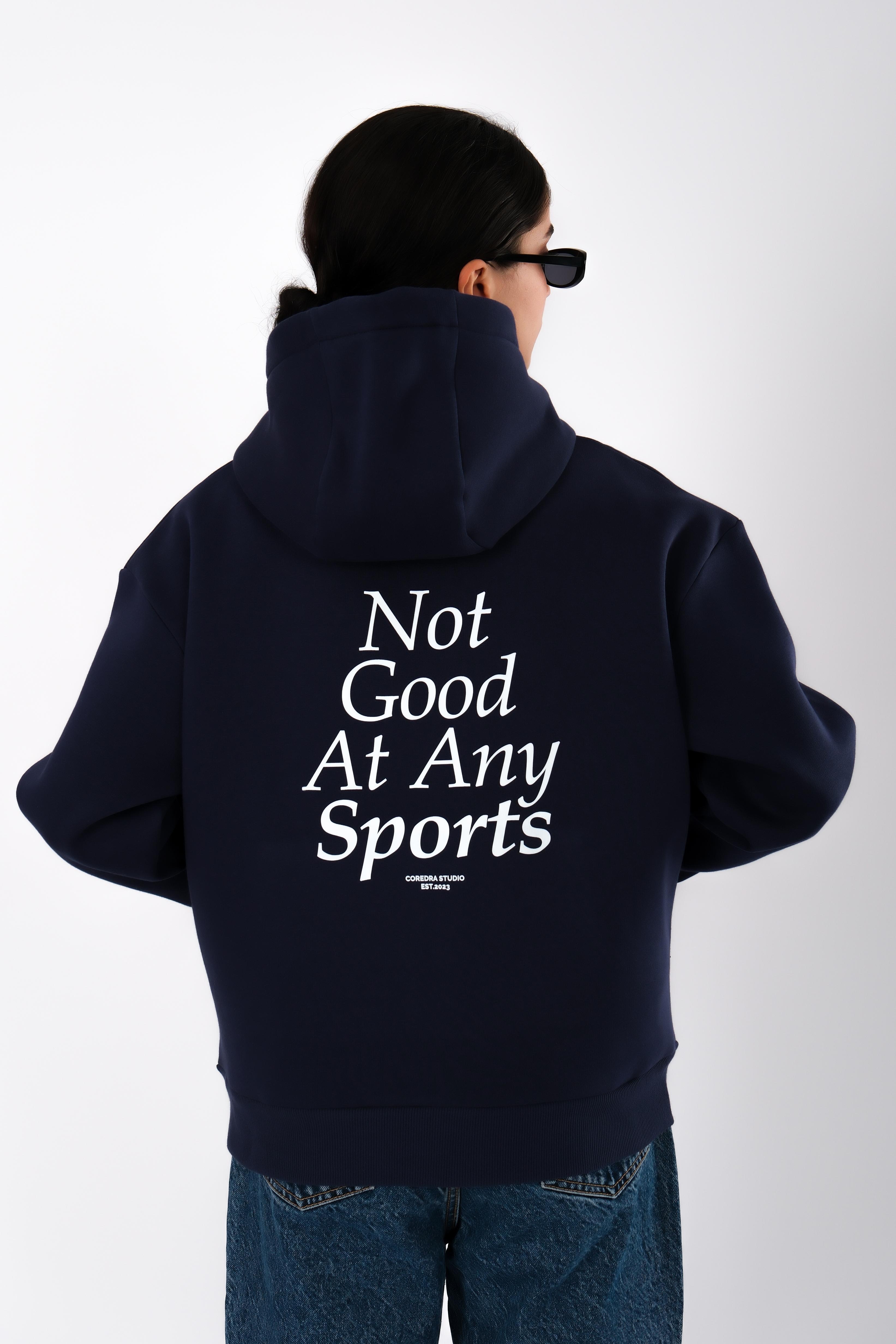 Any Sports Relaxed Fit Hoodie Kadın - Lacivert C503