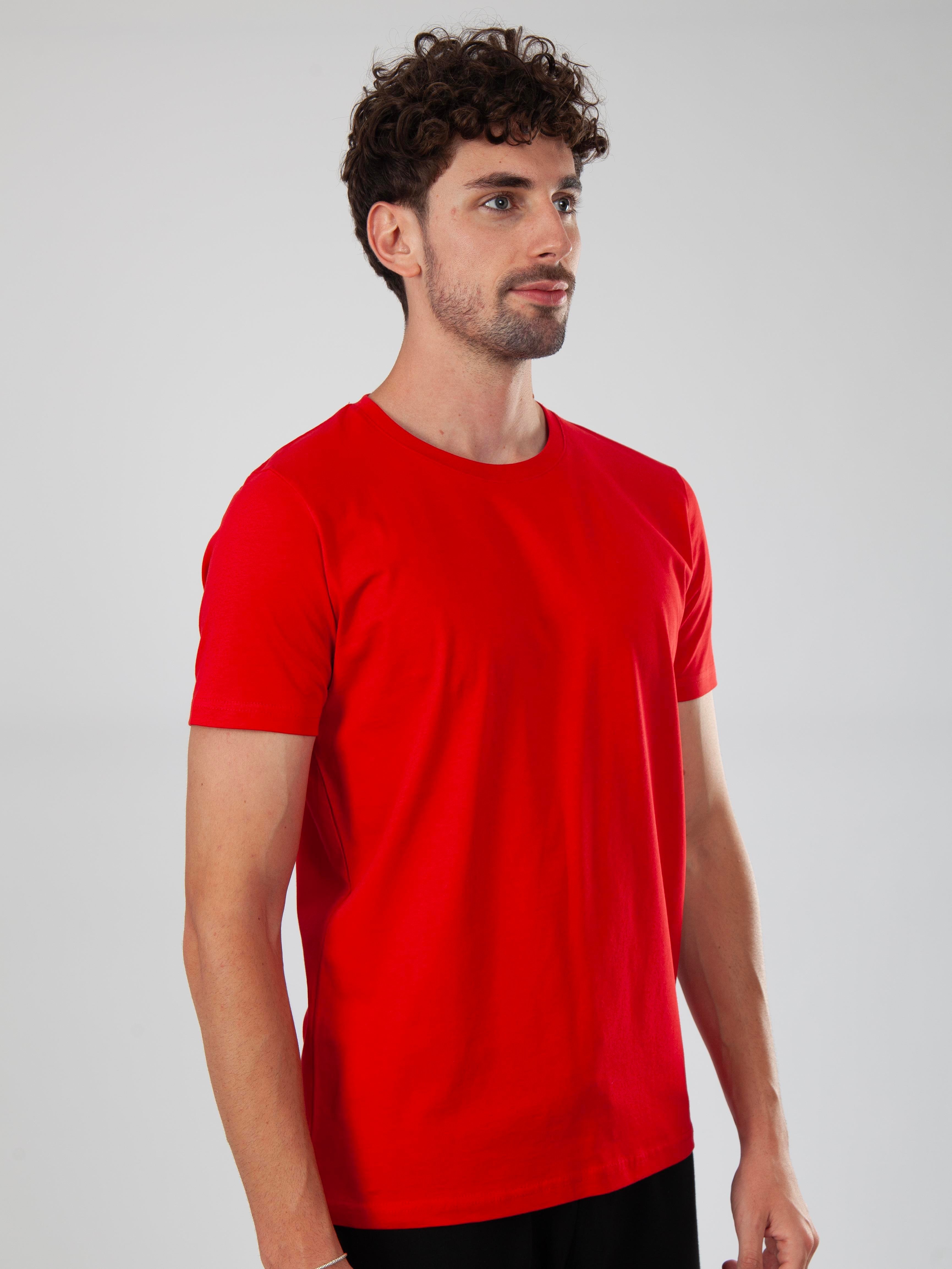 Basic Regular T-Shirt Erkek - Kırmızı C102