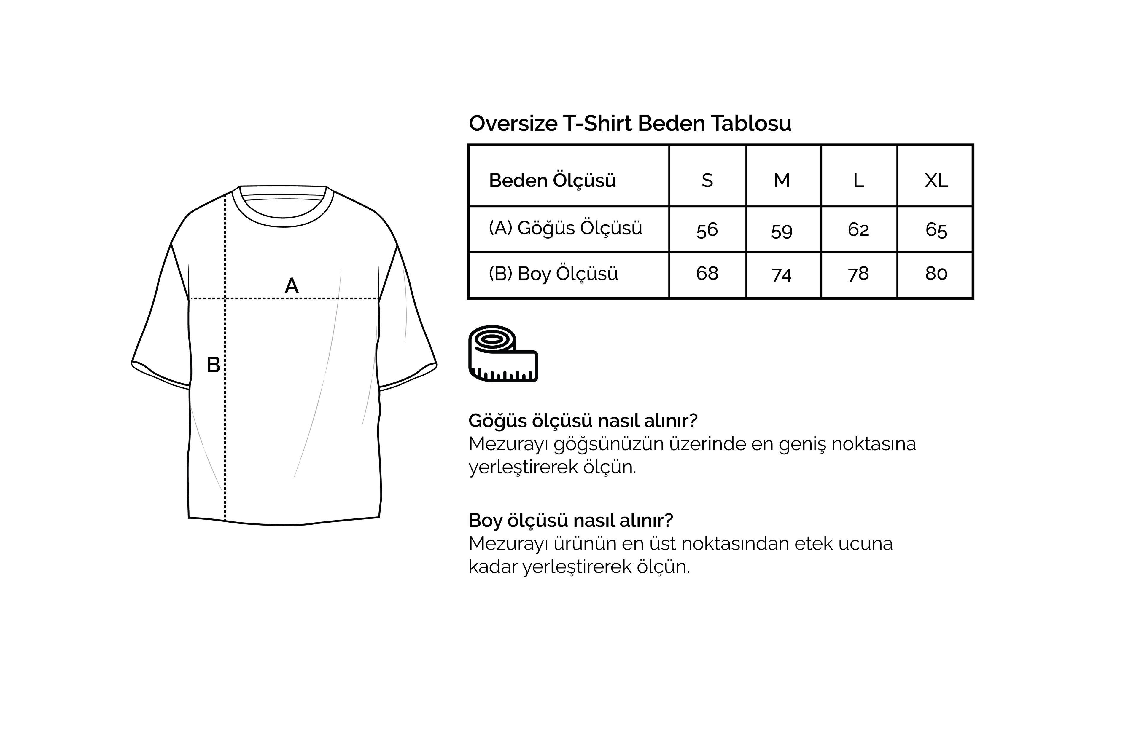 Basic Oversize T-Shirt Kadın - Ekru