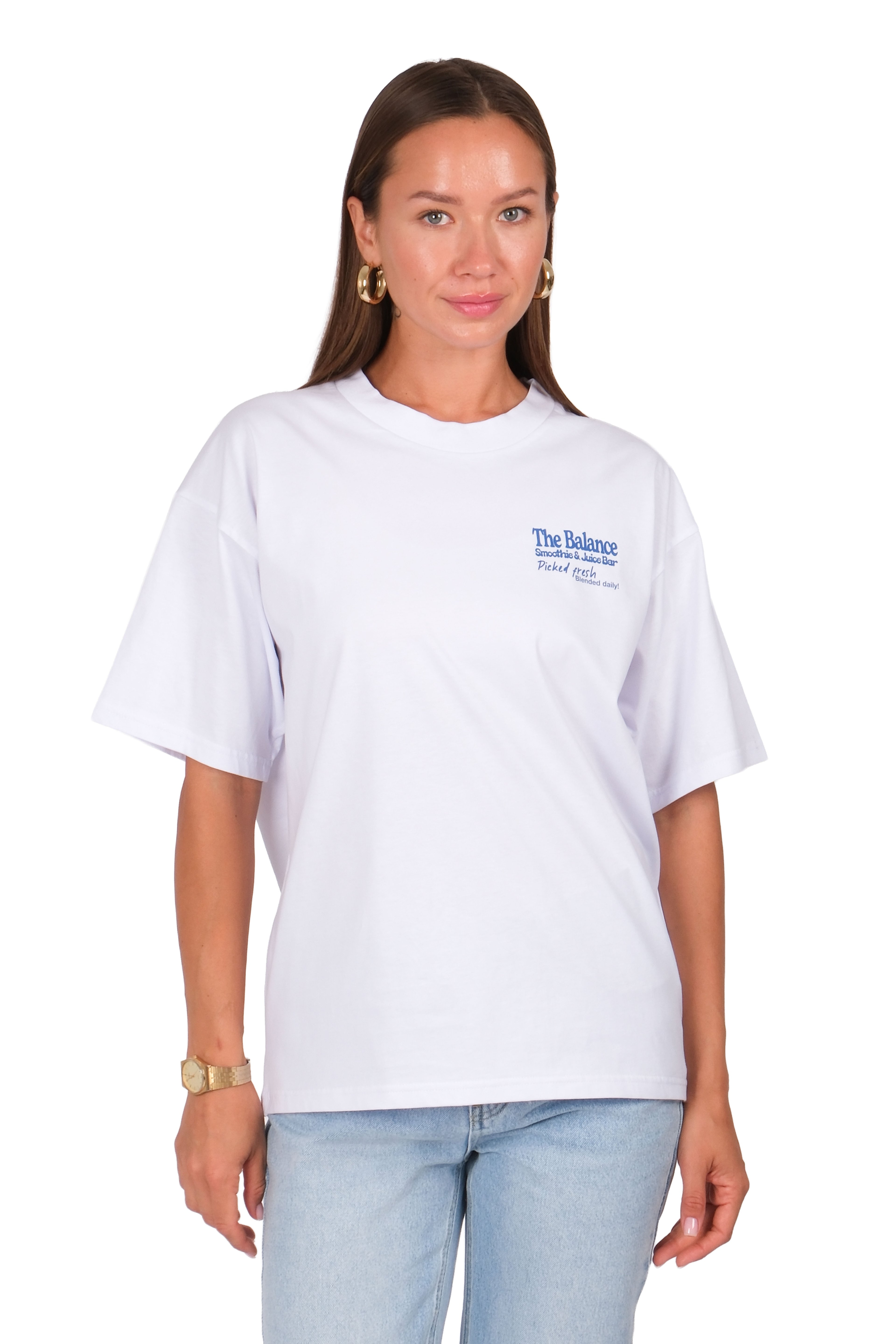 The Balance Oversize Fit T-Shirt Kadın - Beyaz C101