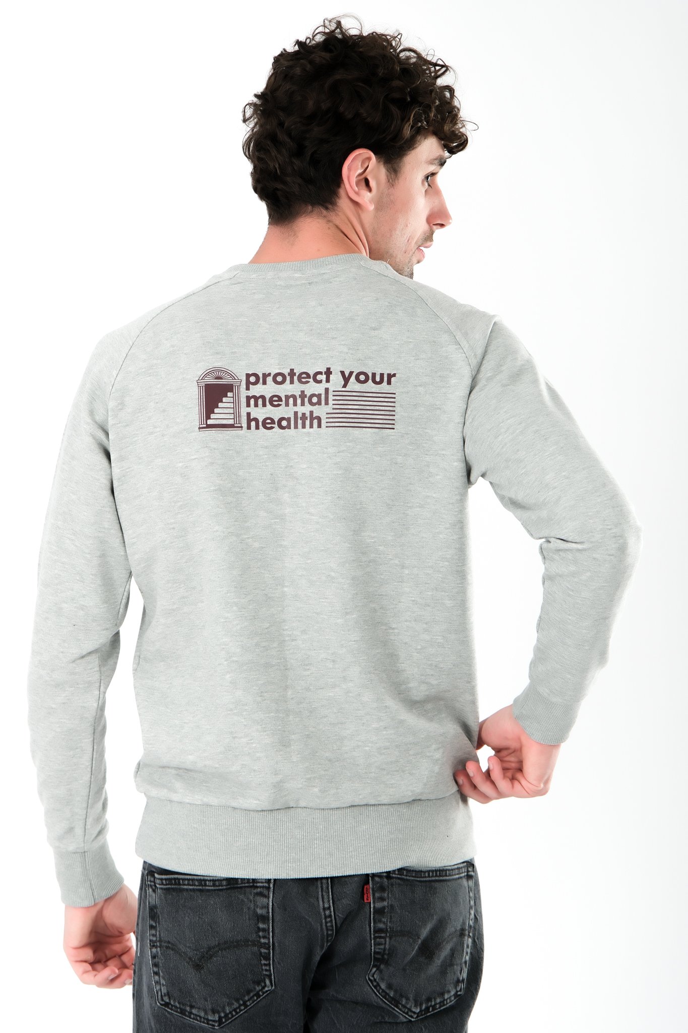 Protect Your Mental Health Regular Fit Sweatshirt Erkek - Gri C105