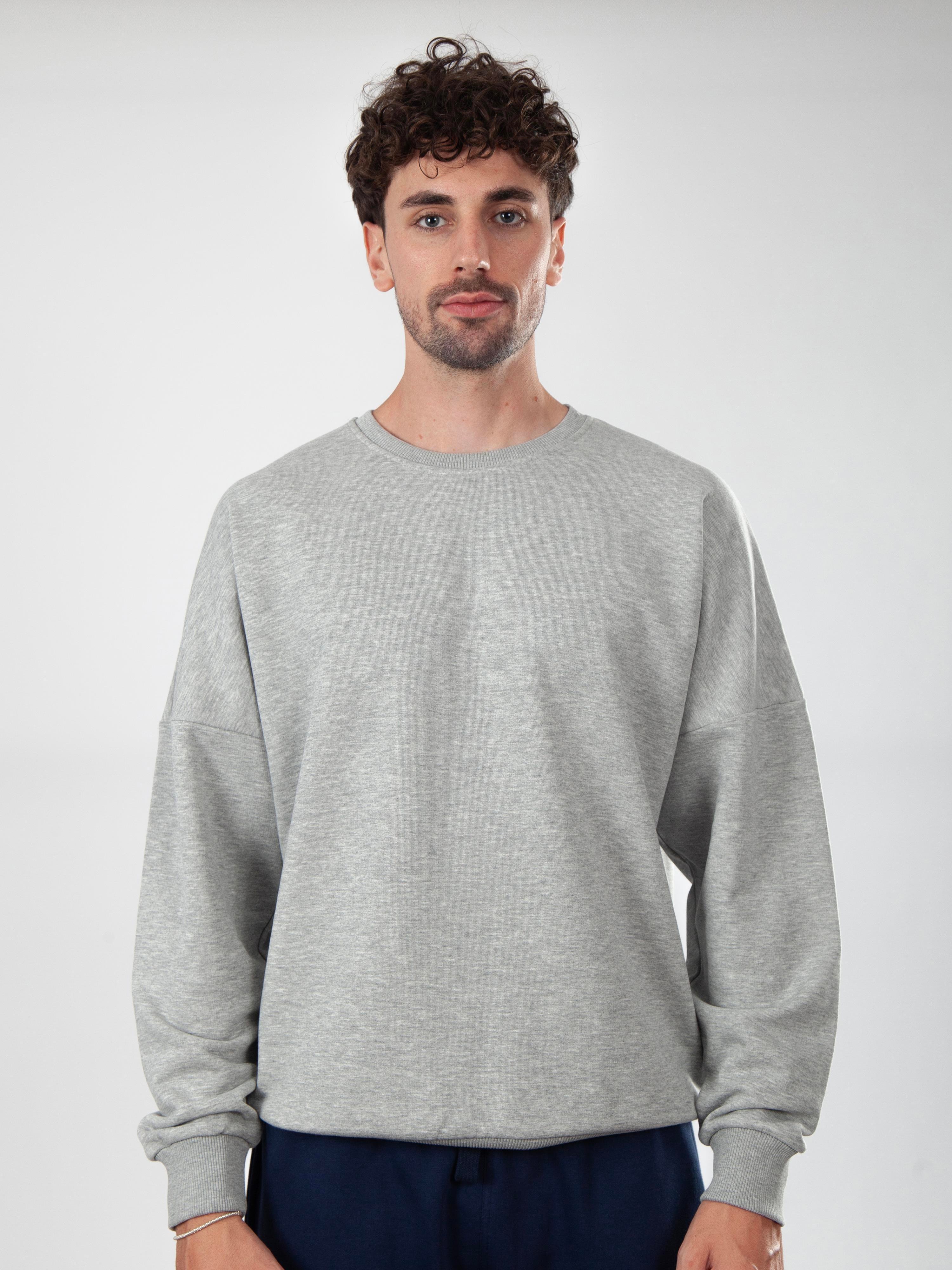 Basic Erkek Oversize Sweatshirt C106 - GRİ MELANJ